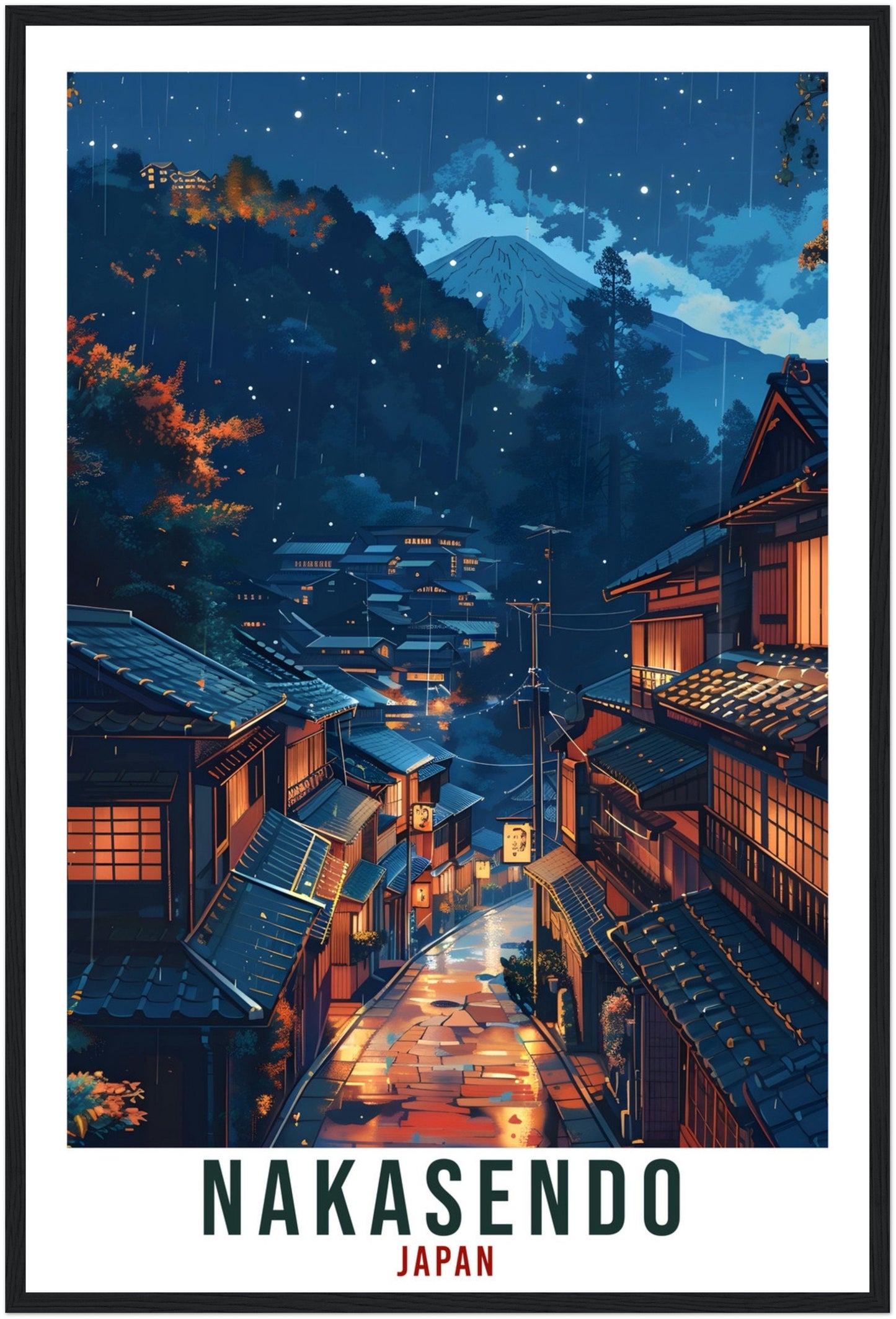 Nakasendo Travel Print Japan Home Decoration Wall Art Gift Wall Hanging Art Lover Japanese Artwork Japan Nakasendo Travel Poster Cityscape
