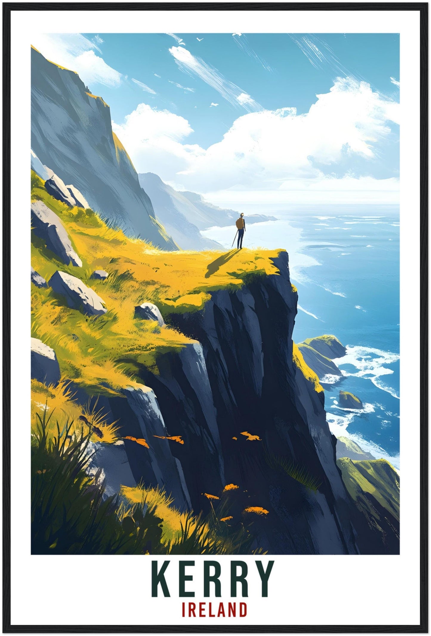 Kerry Travel Print Ireland Home Decor County Kerry Wall Art Wall Hanging Art Lover Irish Artwork Travel Poster Kerry Ireland Travel Art