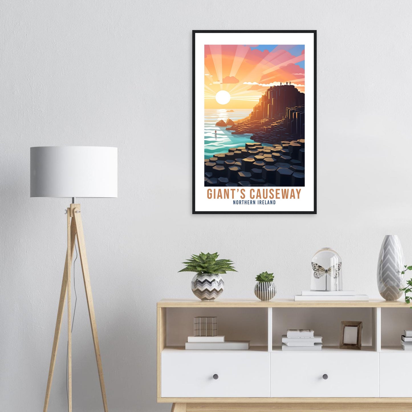Giant's Causeway Travel Print Northern Ireland Seaside Coastal Landscape Wall Artwork Giant's Causeway Artwork Gift Causeway Coast Poster