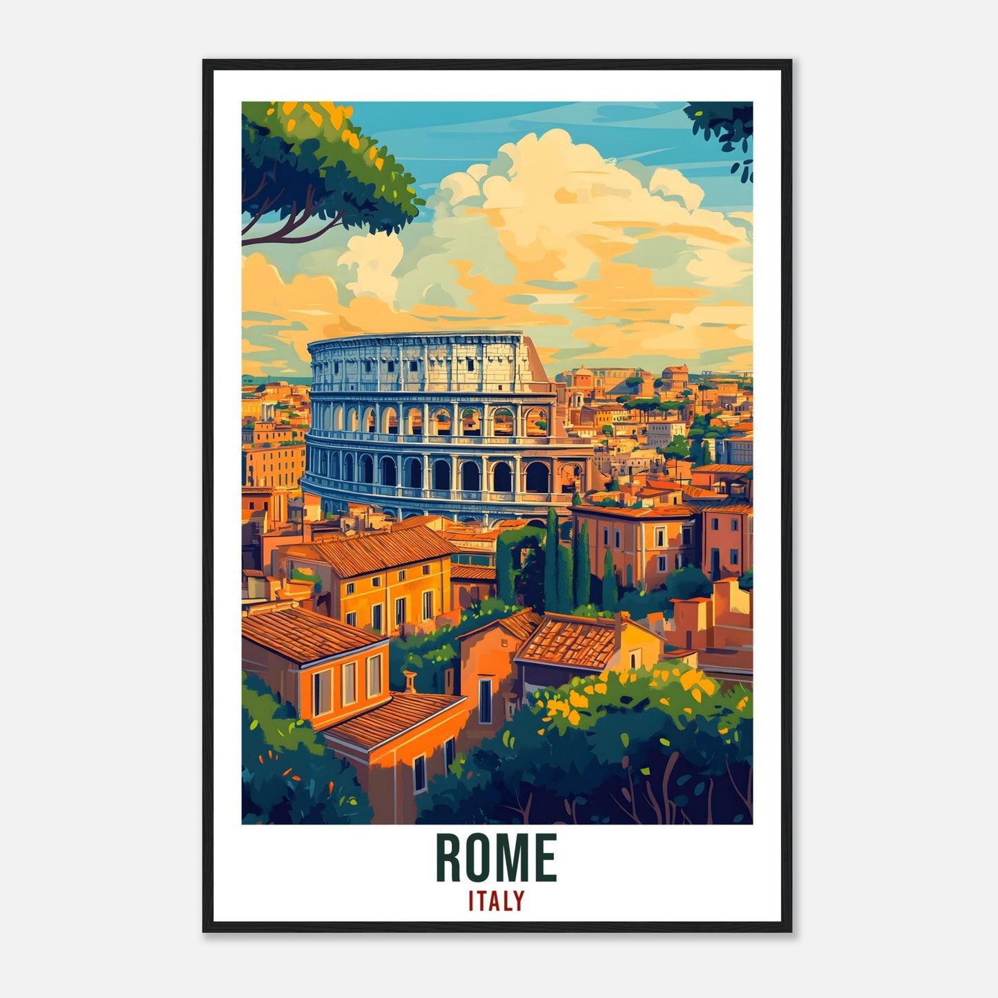 Rome Travel Print Italy Home Decor Rome Skyline Wall Art Gift Wall Hanging Art Lover Rome Italy Artwork Travel Poster Italian Travel Art