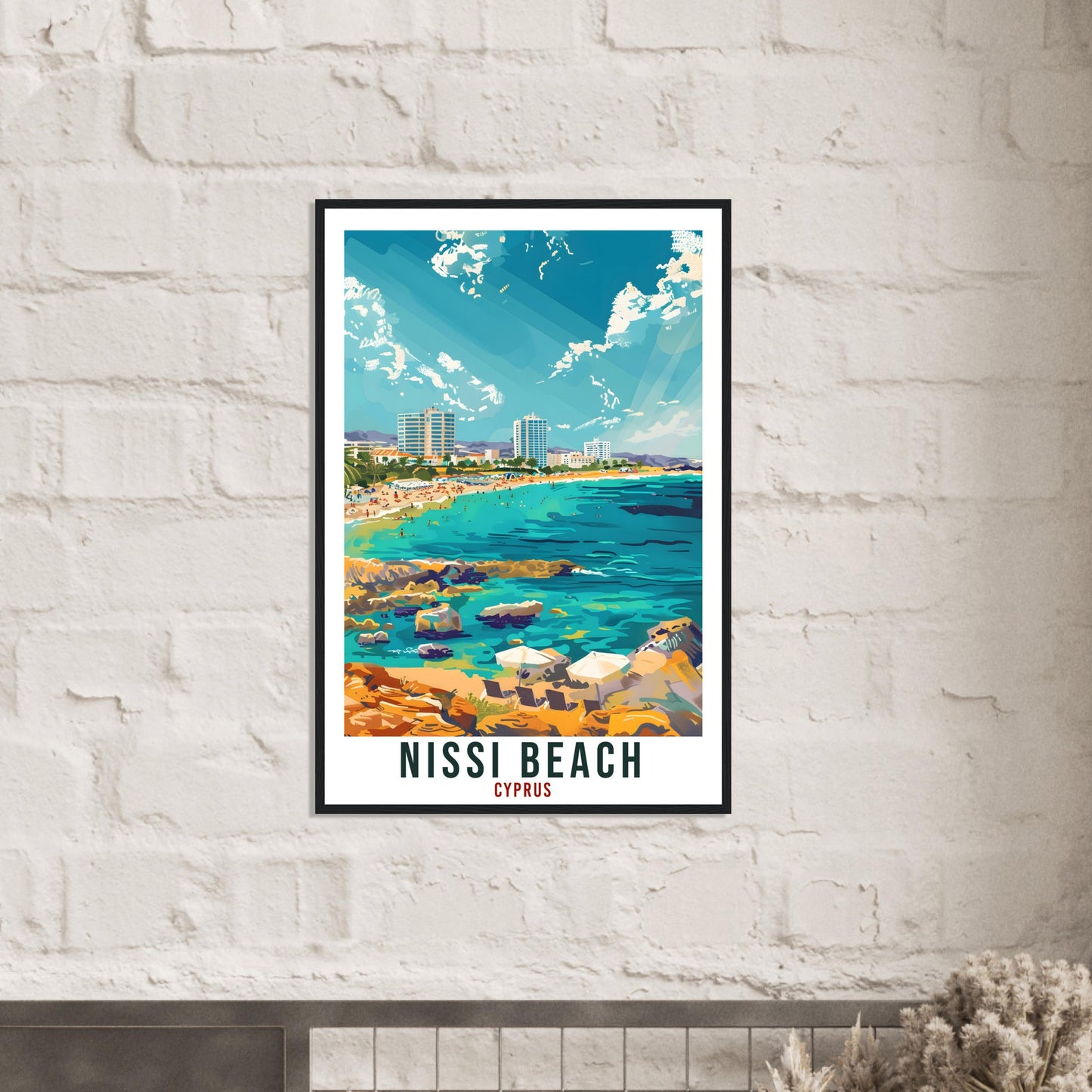 Nissi Beach Cyprus Travel Print Cyprus Wall Art Wall Hanging Home Décor Nissi Beach Gift Cyprus Ayia Napa Artwork Gift Cyprus Travel Poster