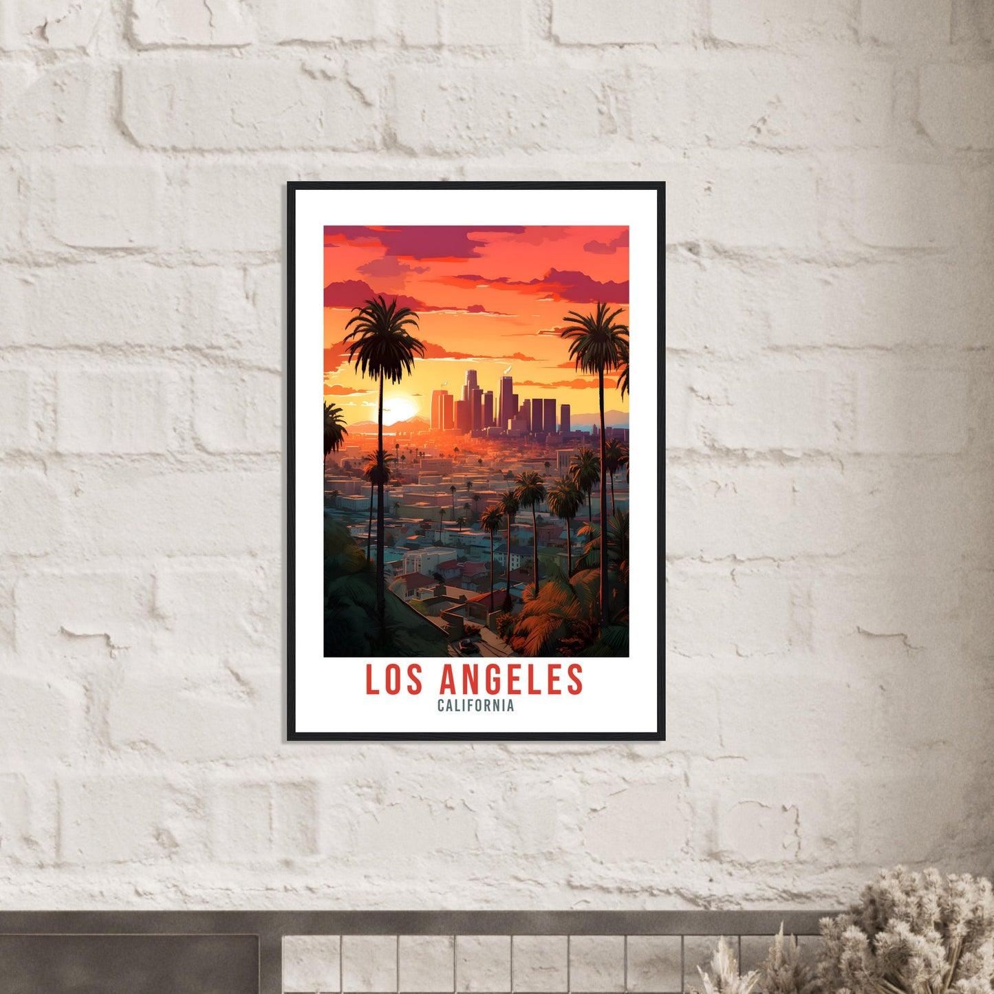 Los Angeles Travel Print Wall Art Los Angeles Sunset Wall Hanging Home Décor Los Angeles Gift Art Lovers California Art Lover LA Art Gift
