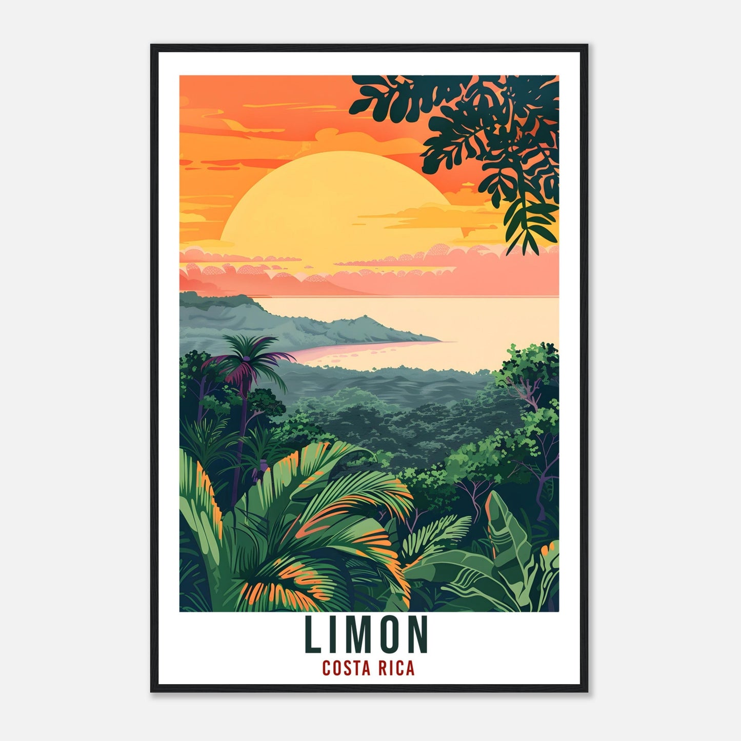 Limon Costa Rica Travel Print Wall Art Wall Hanging Home Décor Limon Gift Wall Art Artwork Travel Art Costa Rica City Travel Poster Gift