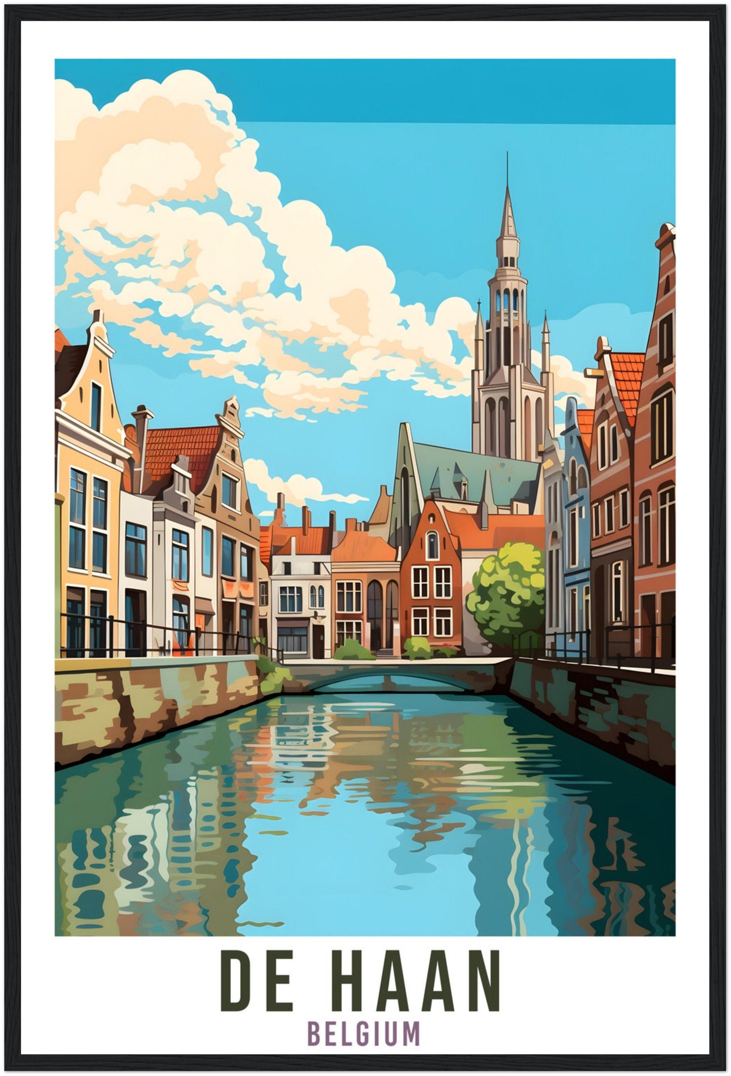 De Haan Travel Poster Wall Art De Haan Belgium Home Décor Artwork Wall Hanging De Haan Art Gifts De Haan Travel Print Belgian Art Lover Gift