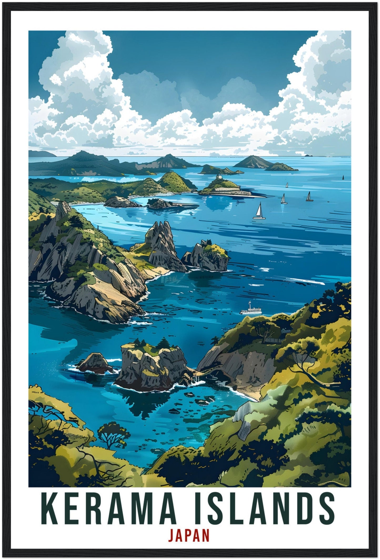 Kerama Islands Travel Print Japan Home Decoration Wall Art Gift Wall Hanging Art Lover Japanese Artwork Japan Kerama Islands Travel Poster