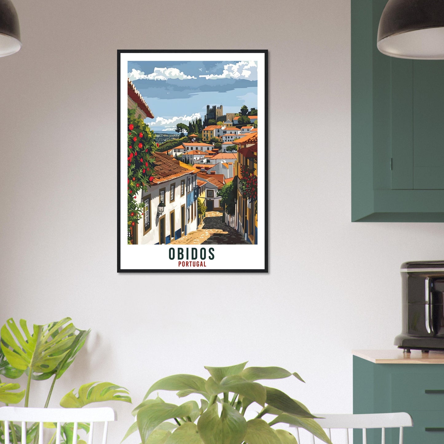 Obidos Travel Print Portugal Wall Art Wall Hanging Home Décor Obidos Gift Portugal Landmark Artwork Gift Portugal Holiday Travel Poster