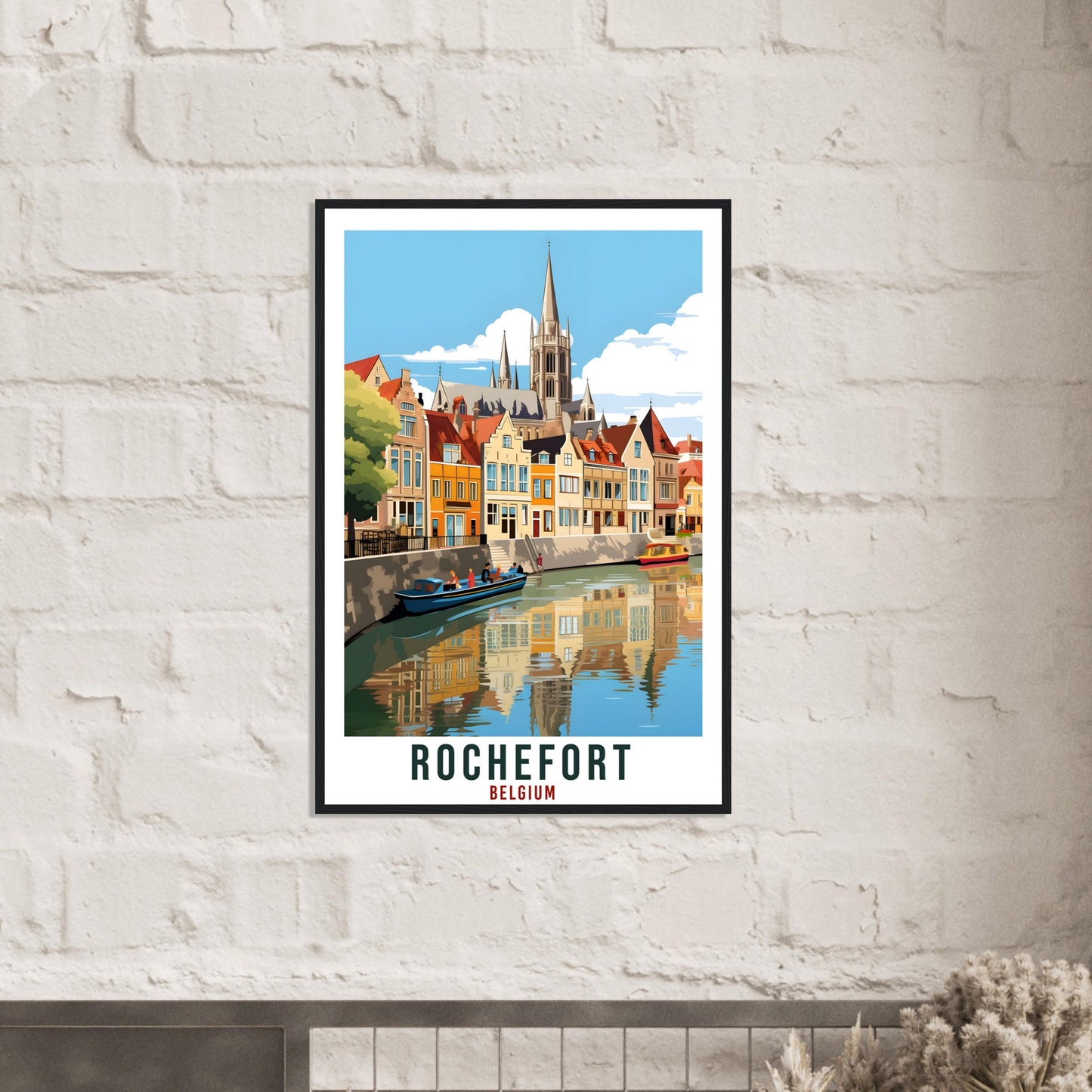 Rochefort Travel Poster Wall Art Rochefort Belgium Décor Artwork Wall Hanging Rochefort Art Gift Rochefort Travel Print Belgian Art Lovers