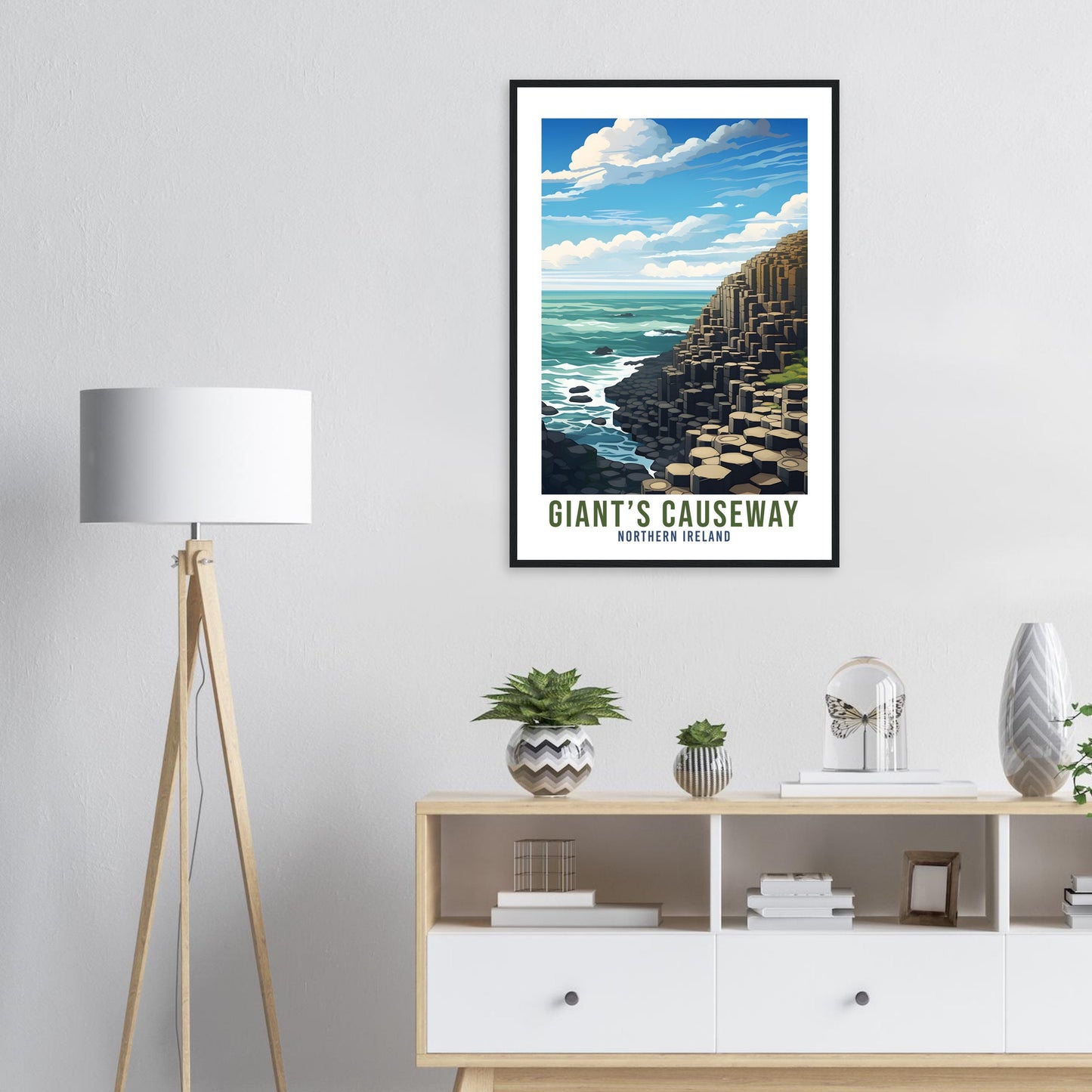 Giant's Causeway Travel Print Northern Ireland Seaside Coastal Landscape Wall Hanging Giant's Causeway Artwork Gift Causeway Coast Poster
