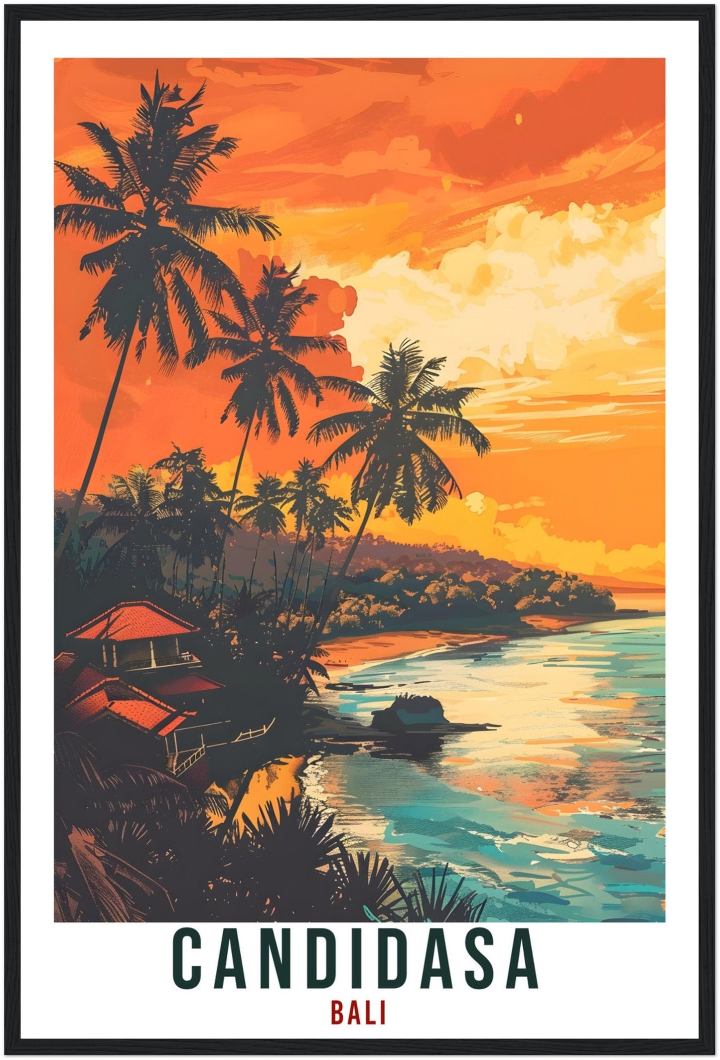 Candidasa Bali Travel Print Bali Wall Art Wall Hanging Home Décor Candidasa Gift Landmark Artwork Travel Indonesia Candidasa Travel Poster