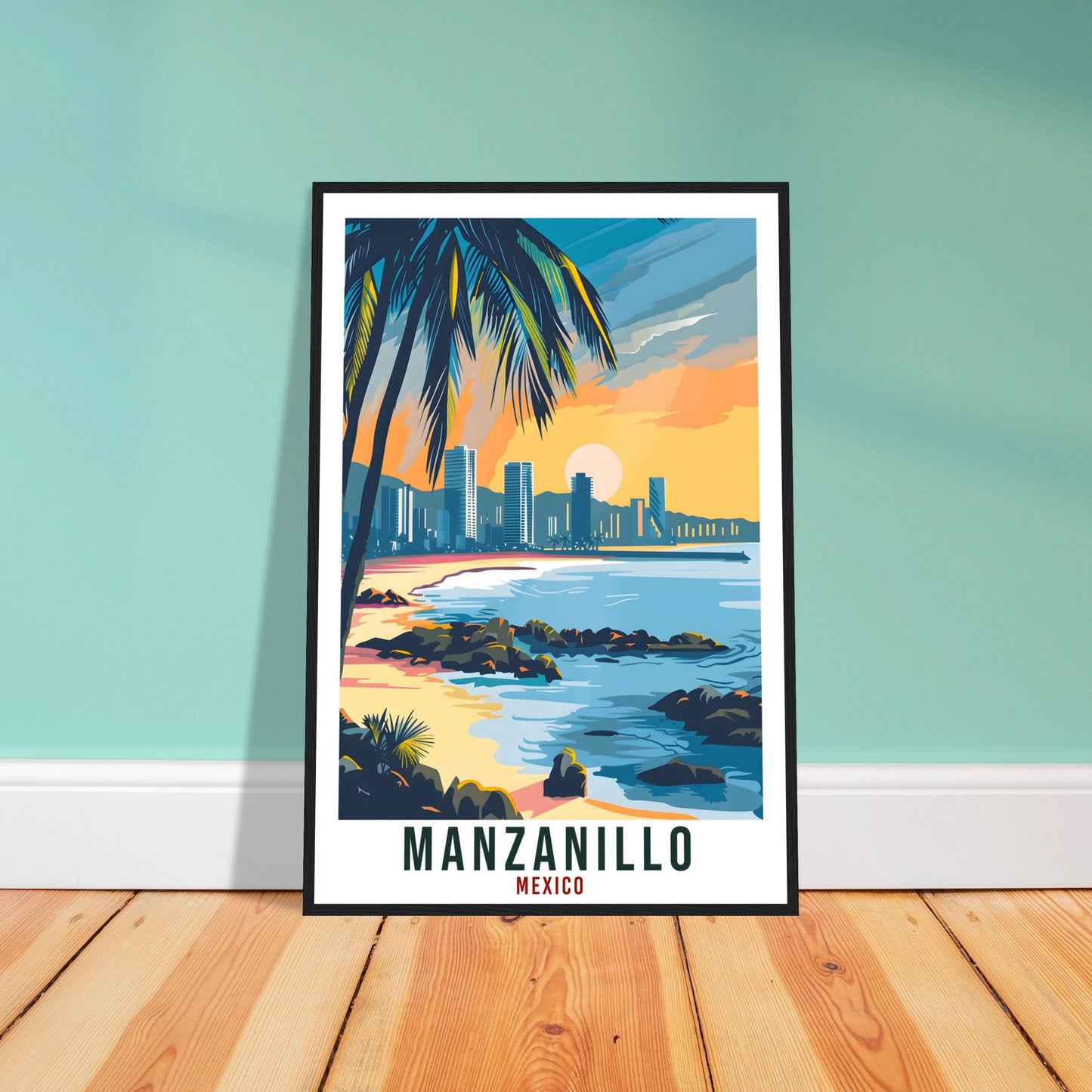 Manzanillo Mexico Travel Print Mexico Wall Art Wall Hanging Home Décor Manzanillo Gift Mexico Landmark Artwork South America Travel Poster