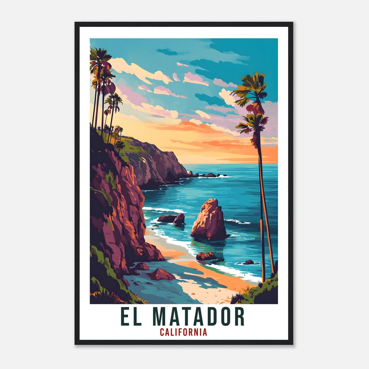 El Matador Travel Print California Home Decoration USA City Wall Art Gift Wall Hanging Art Lover California Artwork El Matador Travel Poster