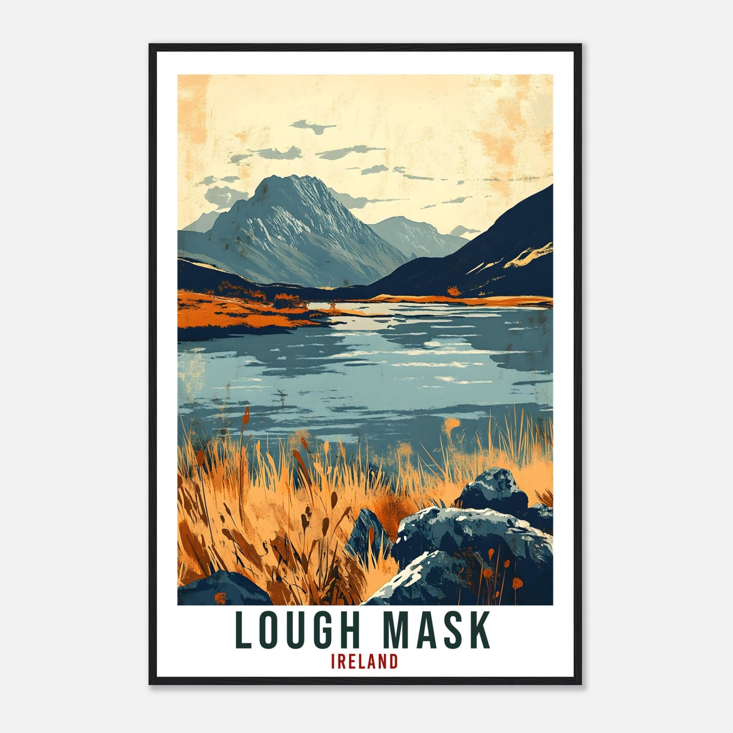 Lough Mask Travel Print Ireland Home Decor Lough Mask Wall Art Gift Wall Hanging Lough Mask Irish Artwork Travel Poster Ireland Travel Art