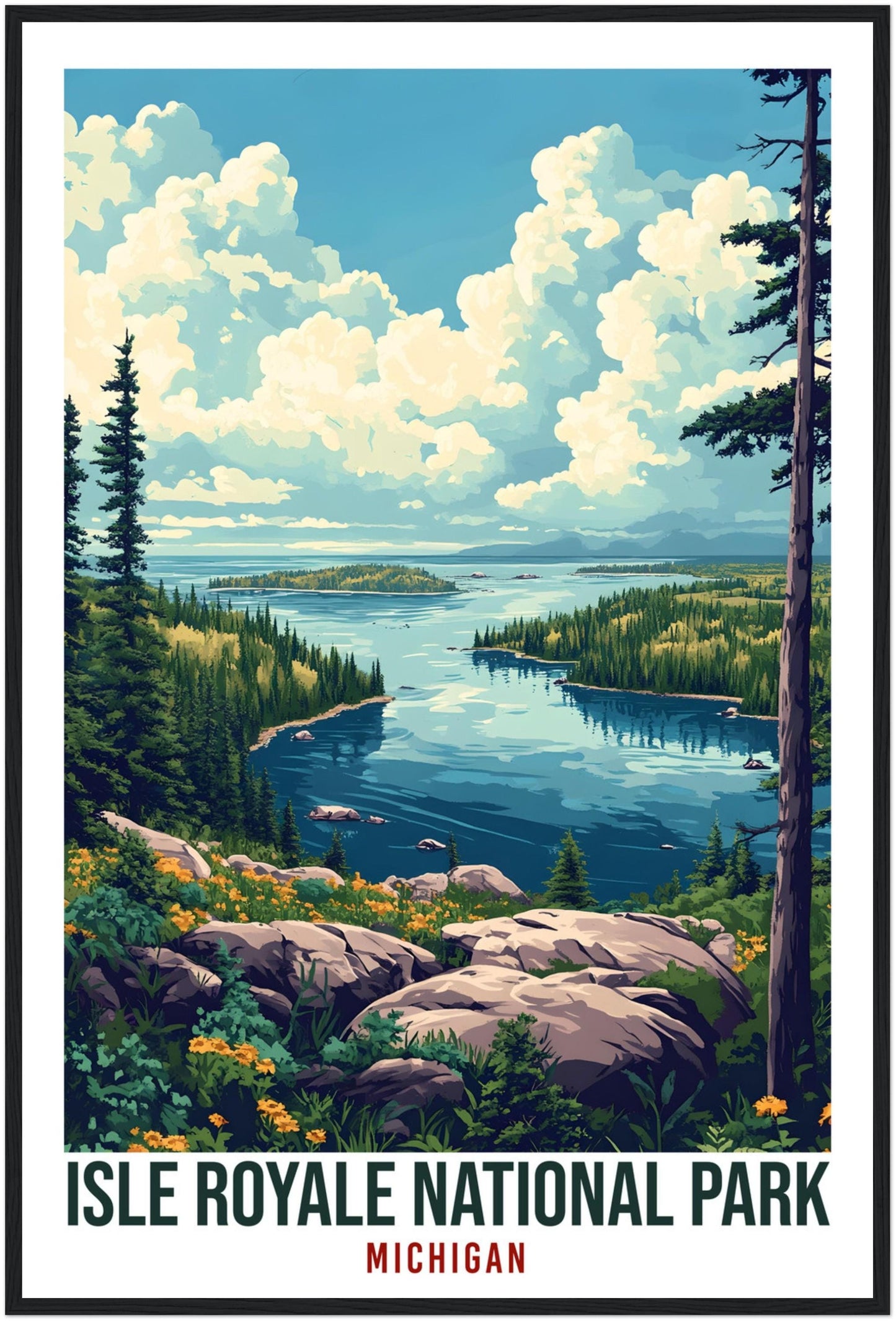 Isle Royale National Park Michigan USA Travel Print Wall Art Wall Hanging Home Décor Isle Royale Gift Travel Art USA Artwork Travel Poster