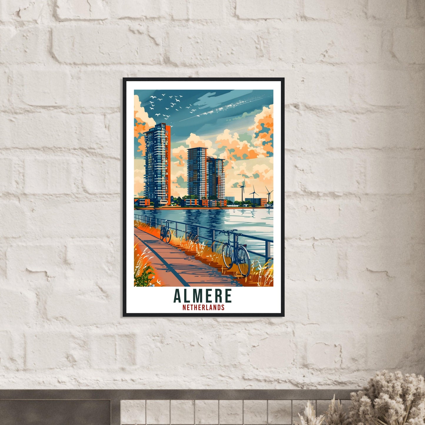 Almere Travel Print Holland Wall Art Wall Hanging Home Décor Almere Gift Art Lovers Gift Dutch Artwork Gift The Netherlands Travel Poster