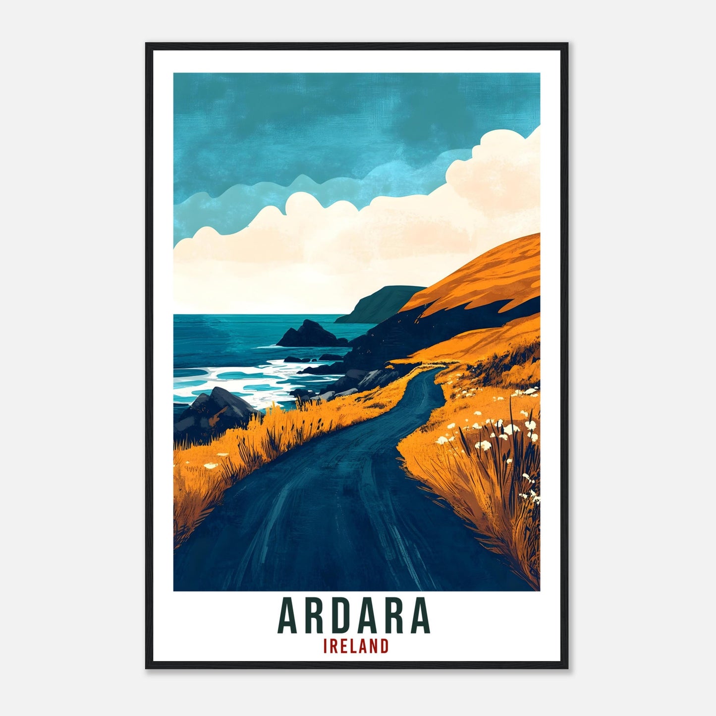 Ardara Travel Print Ireland Home Decor Co Donegal Wall Art Gift Wall Hanging Art Lover Ardara Irish Artwork Travel Poster Ireland Travel Art