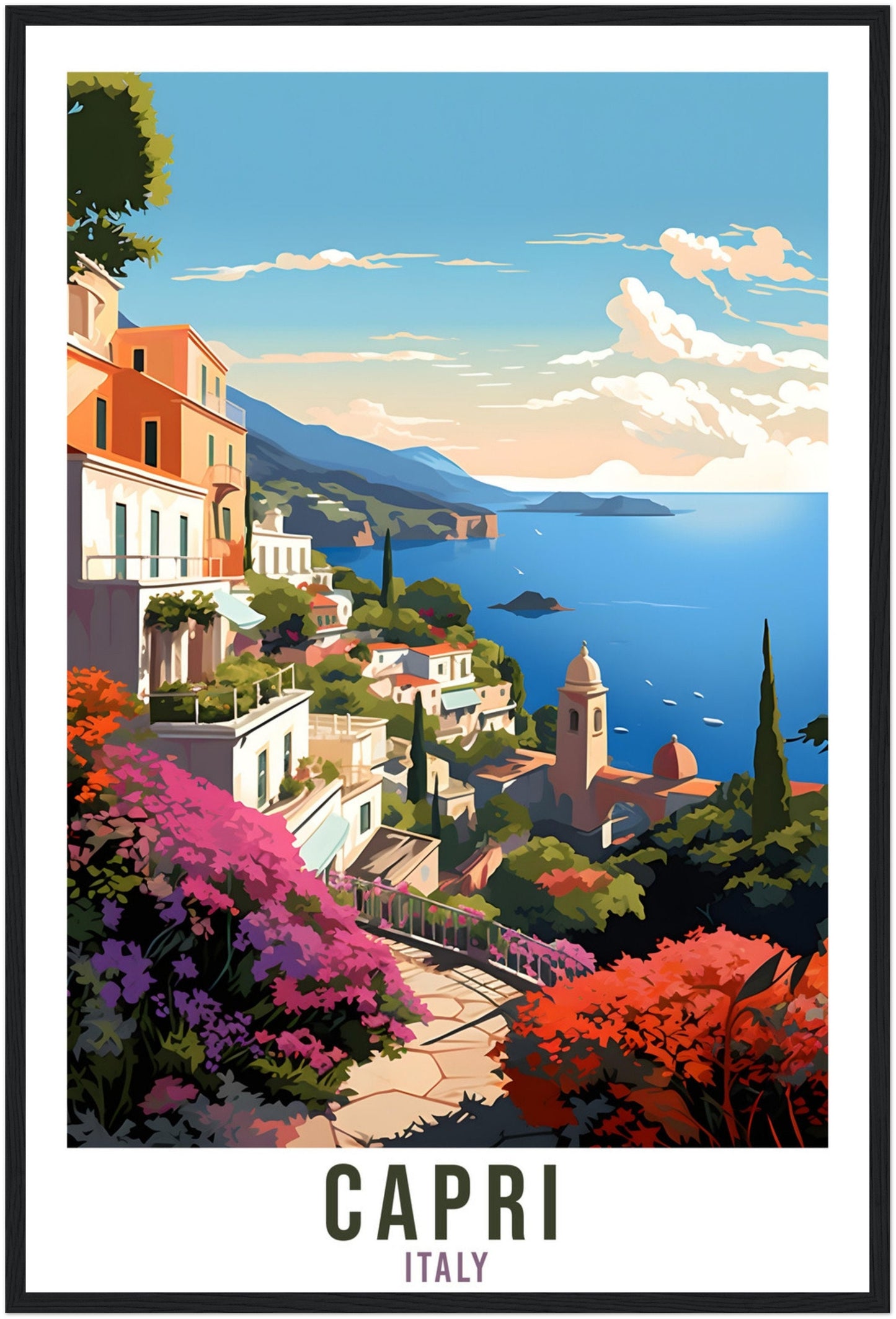 Capri Travel Print Wall Art Capri Wall Hanging Home Décor Capri Gift Art Lovers Italian Artwork Gift Print Capri Italian Landmark Poster Art