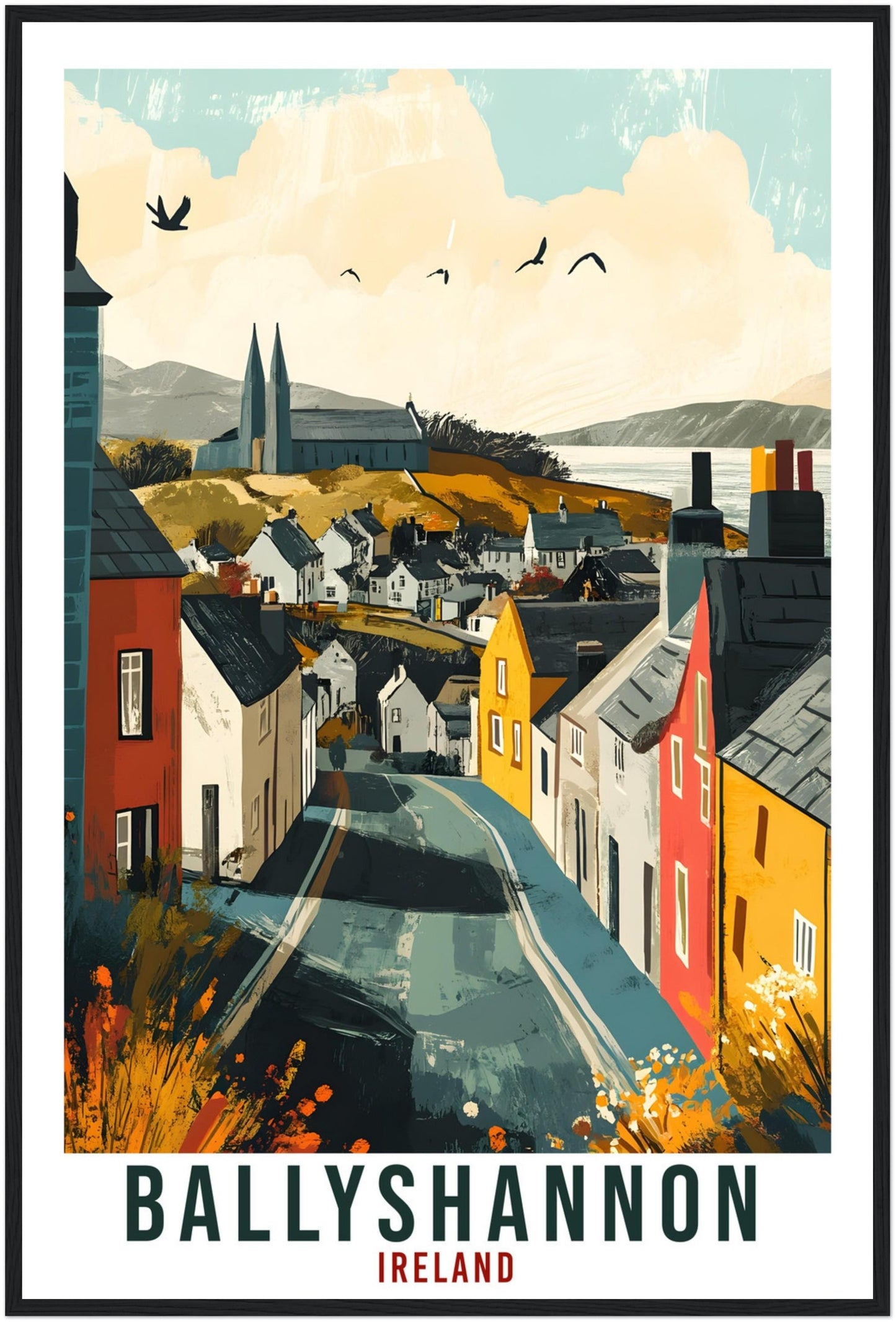 Ballyshannon Travel Print Ireland Home PLACE Wall Art Gift Wall Hanging Art Lover Ballyshannon Irish Artwork Travel Poster Ireland Travel