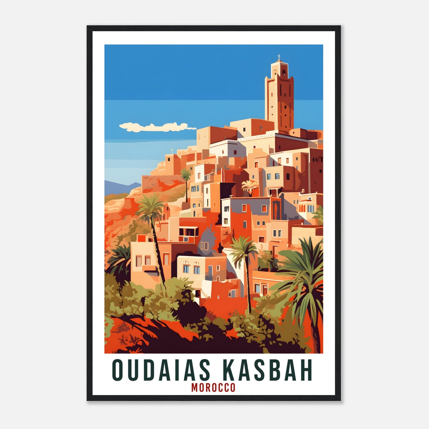Oudaias Kasbah Morocco Travel Print Wall Art Wall Hanging Home Décor Oudaias Kasbah Gift Art Lovers Morocco Artwork Gift Print Africa Poster