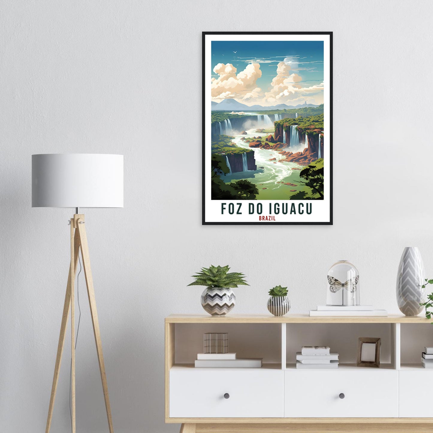 Foz Do Iguacu Travel Print Wall Art Foz Do Iguacu Brazil Wall Hanging Artwork Art Gifts Foz Do Iguacu Travel Poster Brazil Art Lovers Gift