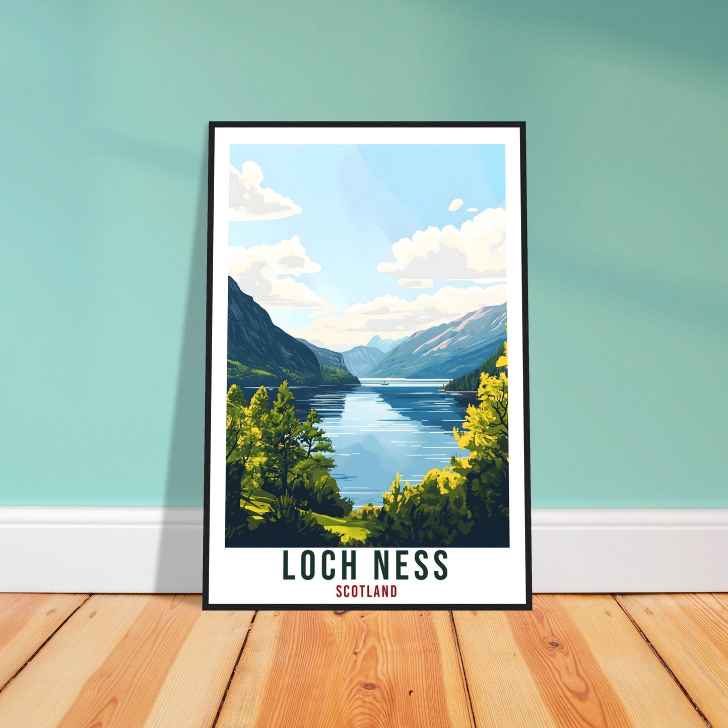 Loch Ness Travel Print Scotland Home Decor Loch Ness Wall Art Wall Hanging Art Lover Scotland Artwork Travel Poster Loch Ness Travel Art