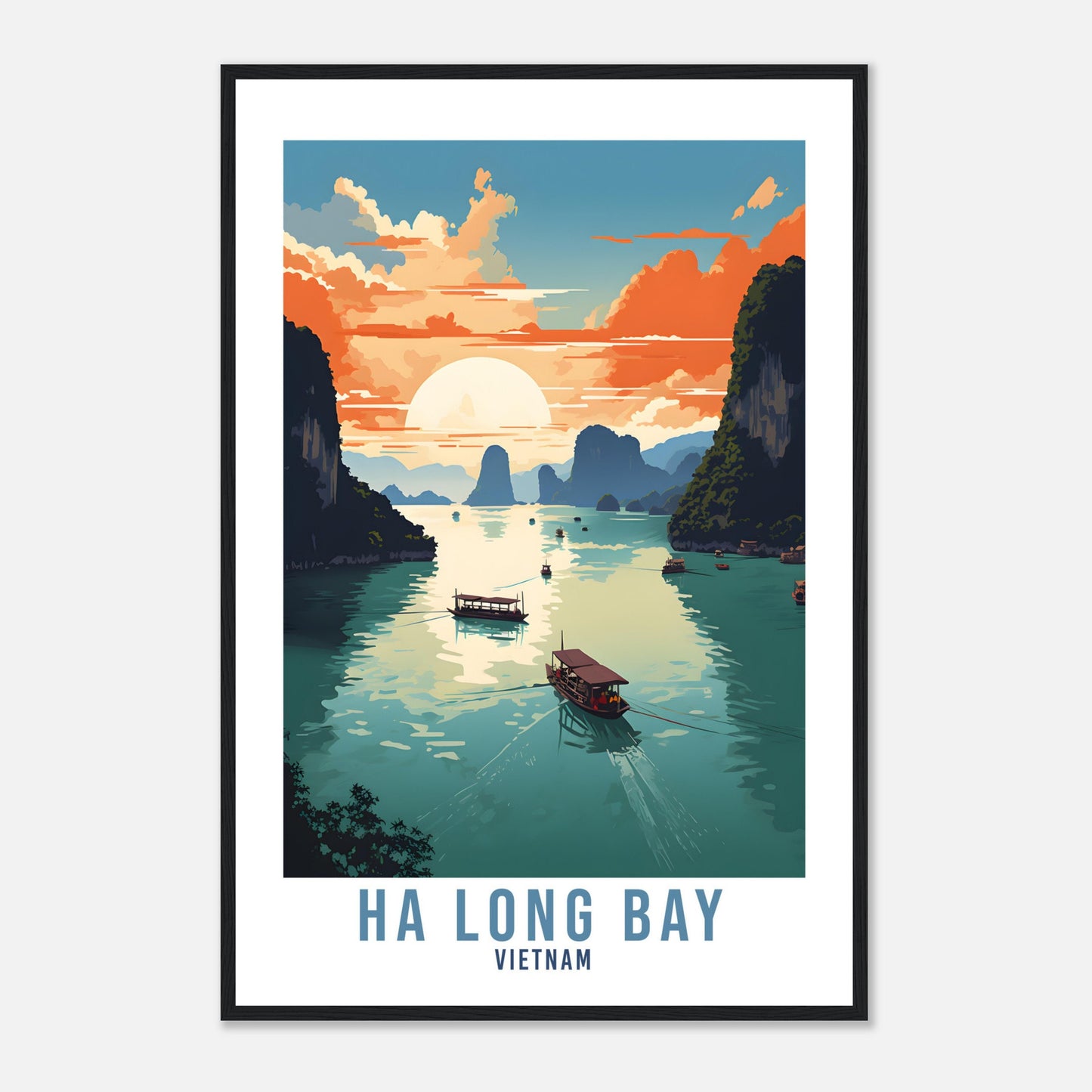 Ha Long Bay Travel Print Wall Art Ha Long Bay Sunset Thailand Gift Holiday Print Art Print Ha Long Bay Travel Poster Ha Long Bay Art Print