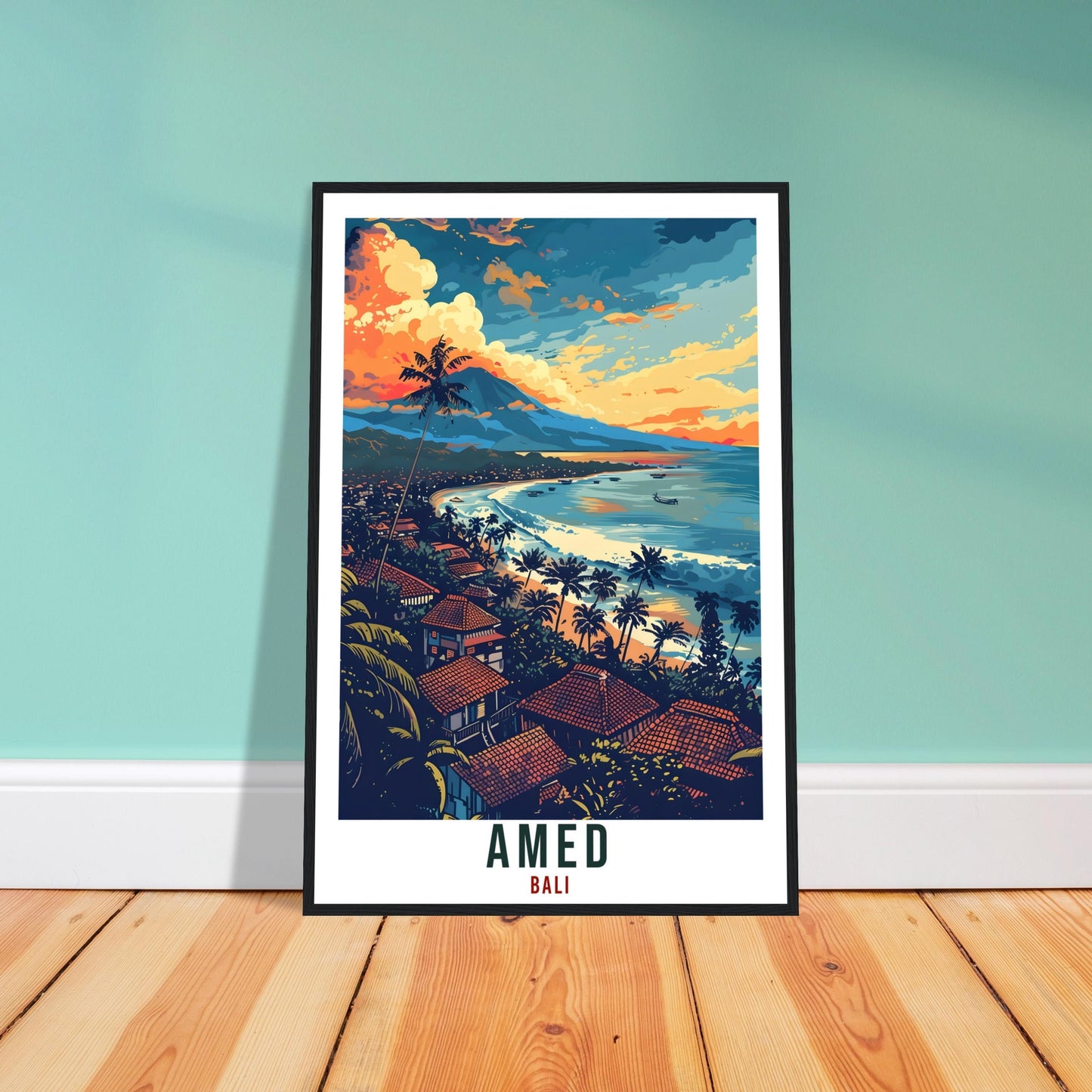 Amed Bali Travel Print Bali Wall Art Wall Hanging Home Décor Amed Gift Landmark Bali Artwork Travel Art Indonesia Amed Beach Travel Poster