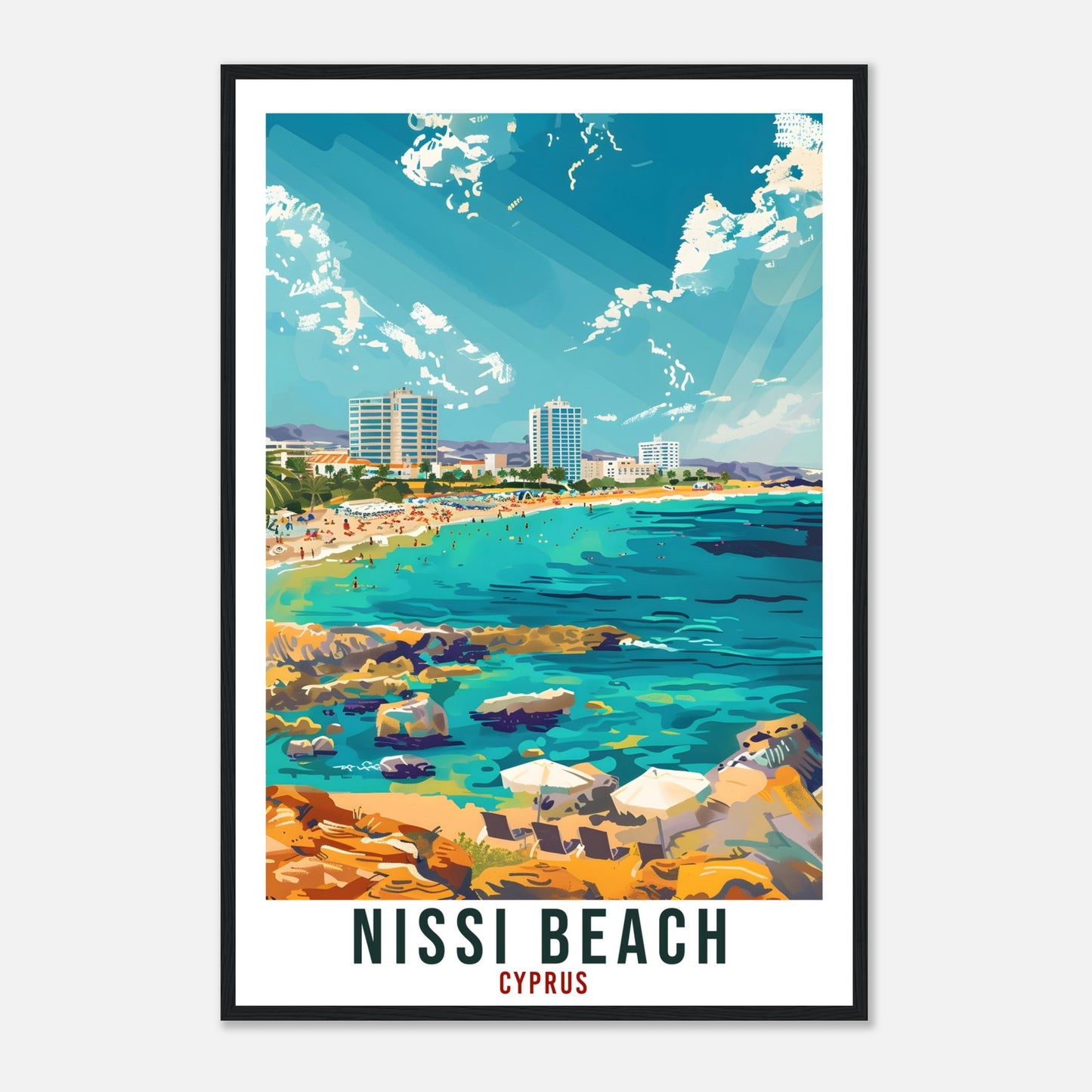 Nissi Beach Cyprus Travel Print Cyprus Wall Art Wall Hanging Home Décor Nissi Beach Gift Cyprus Ayia Napa Artwork Gift Cyprus Travel Poster