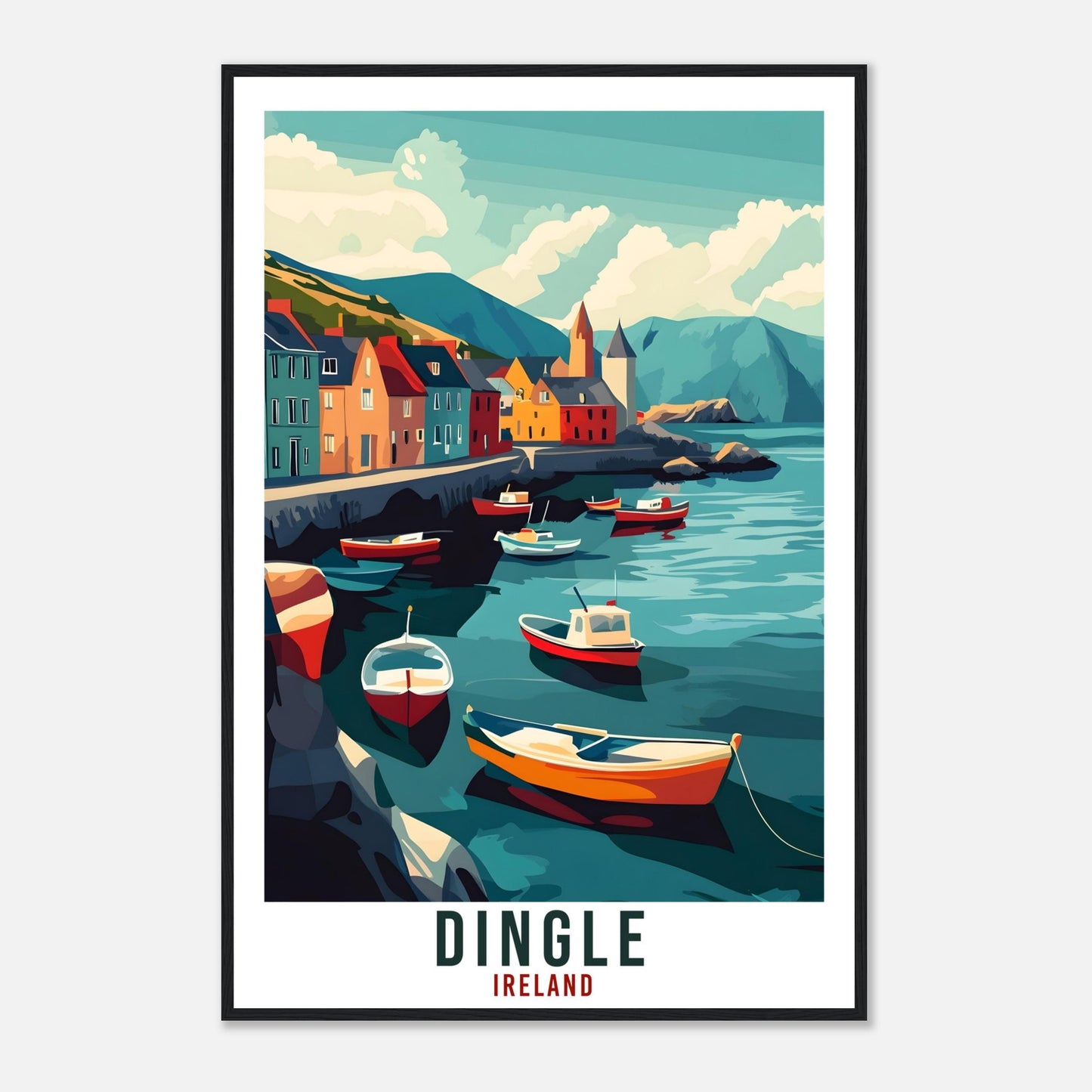 Dingle Travel Print Ireland Home Decor Dingle Wall Art Wall Hanging Art Lover Irish Artwork Travel Poster Dingle Ireland Travel Art Gift