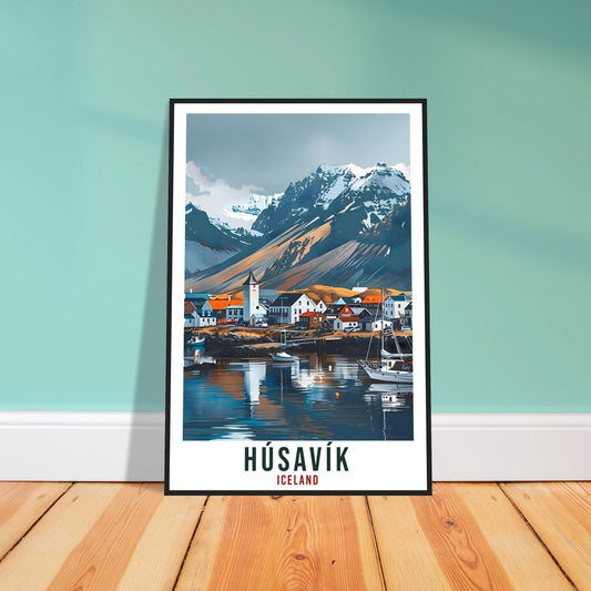 Húsavík Iceland Travel Print Wall Art Wall Hanging Home Décor Húsavík Gift Travel Art Iceland Húsavík Artwork City Landscape Travel Poster
