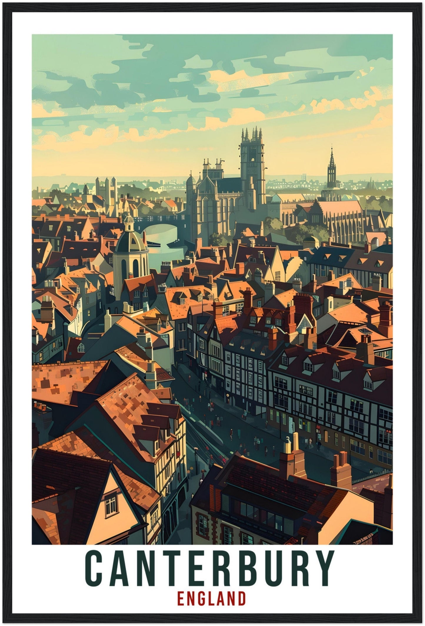 Canterbury Travel Print Wall Art Wall Hanging Home Living Décor Canterbury Gift Art Lovers Gift UK Artwork Gift Print England Travel Poster