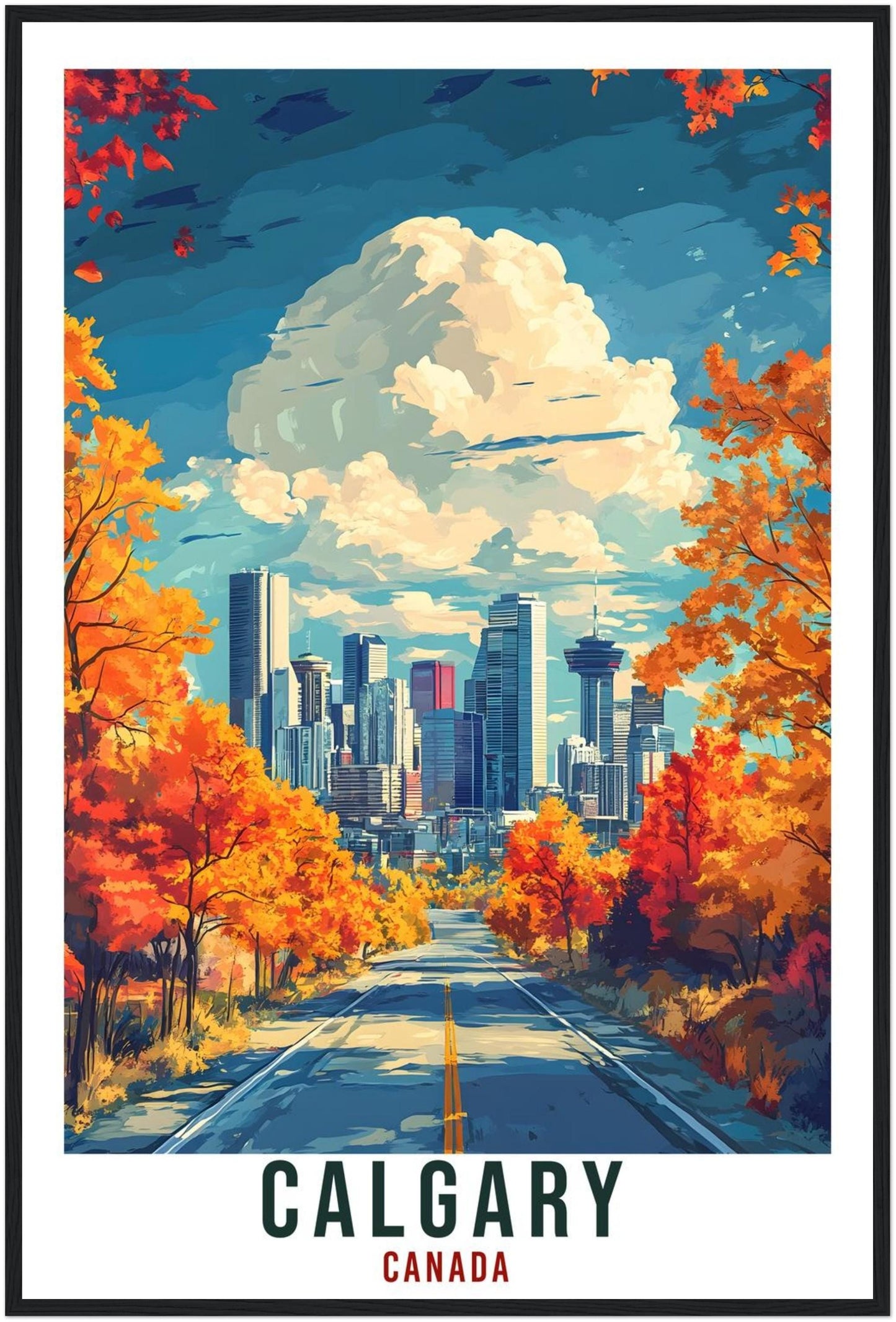 Calgary Travel Print Canada Home Decor Calgary Wall Art Gift Wall Hanging Art Lover Calgary Canadian Artwork Travel Poster Alberta Artwork