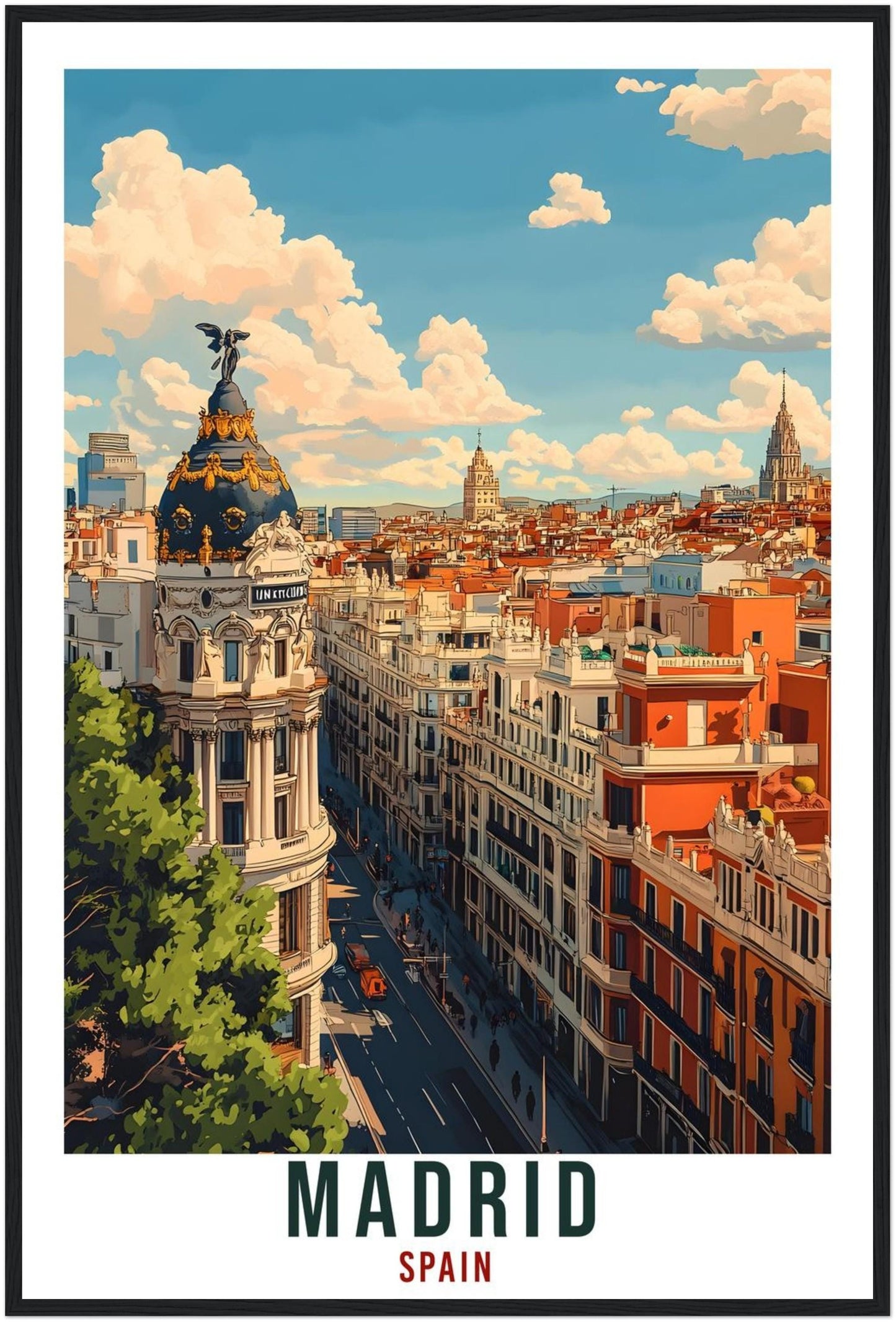 Madrid Travel Print Spain Home Decor Madrid City Wall Art Gift Wall Hanging Art Lover Madrid Spain Artwork Travel Poster Travel Artwork