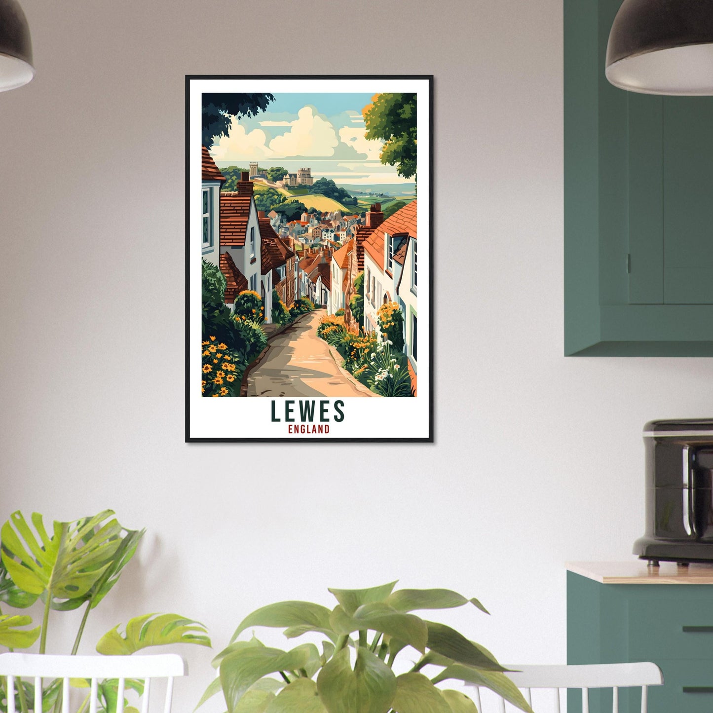 Lewes Travel Print England East Sussex Home Decor Lewes Wall Art Gift Wall Hanging Art Lover Lewes England Artwork Travel Poster Travel Art
