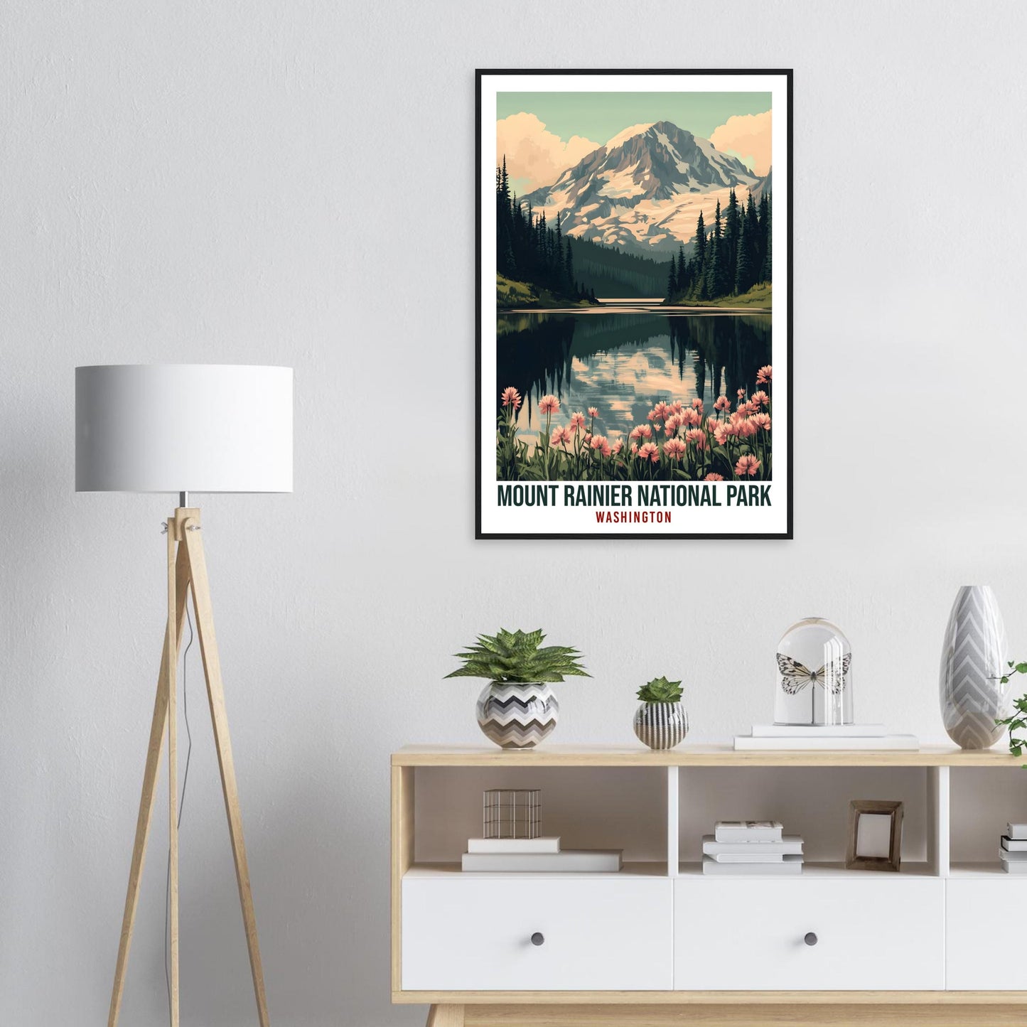 Mount Rainier National Park Washington USA Travel Print Wall Art Wall Hanging Décor Mount Rainier Gift Travel Art USA Artwork Travel Poster