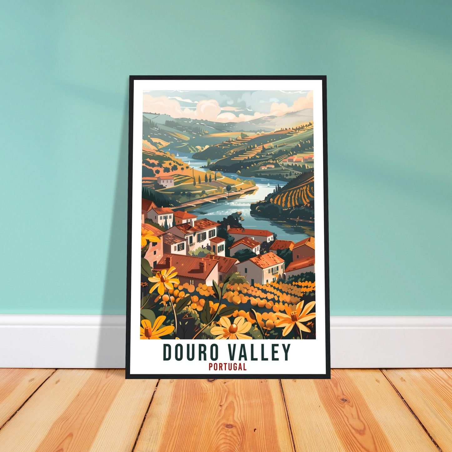 Douro Valley Travel Print Portugal Wall Art Wall Hanging Home Décor Douro Valley Gift Portugal Landmark Artwork Gift Portugal Travel Poster