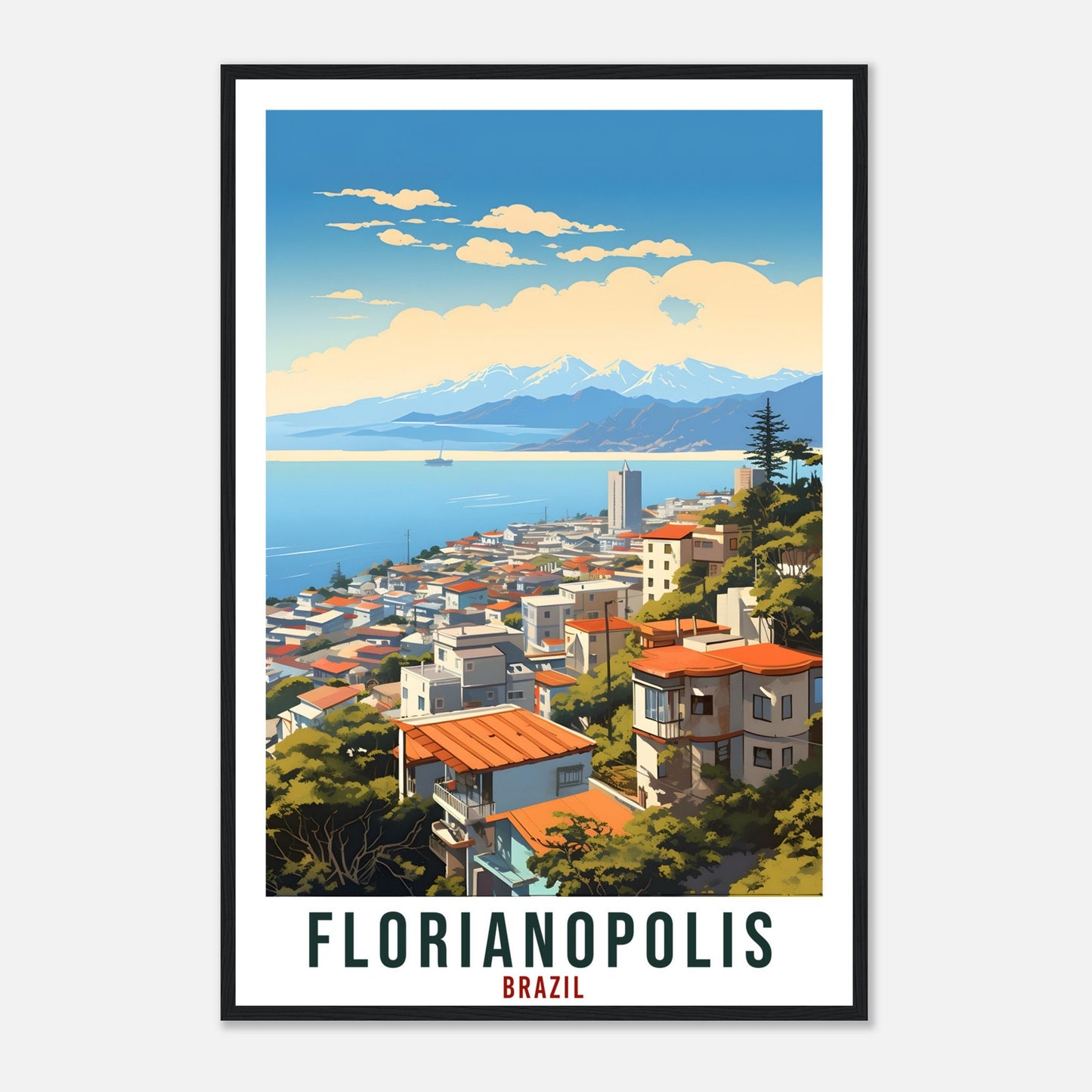 Florianopolis Travel Print Wall Art Florianopolis Brazil Wall Hanging Artwork Art Gifts Florianopolis Travel Poster Brazil City Art Lovers
