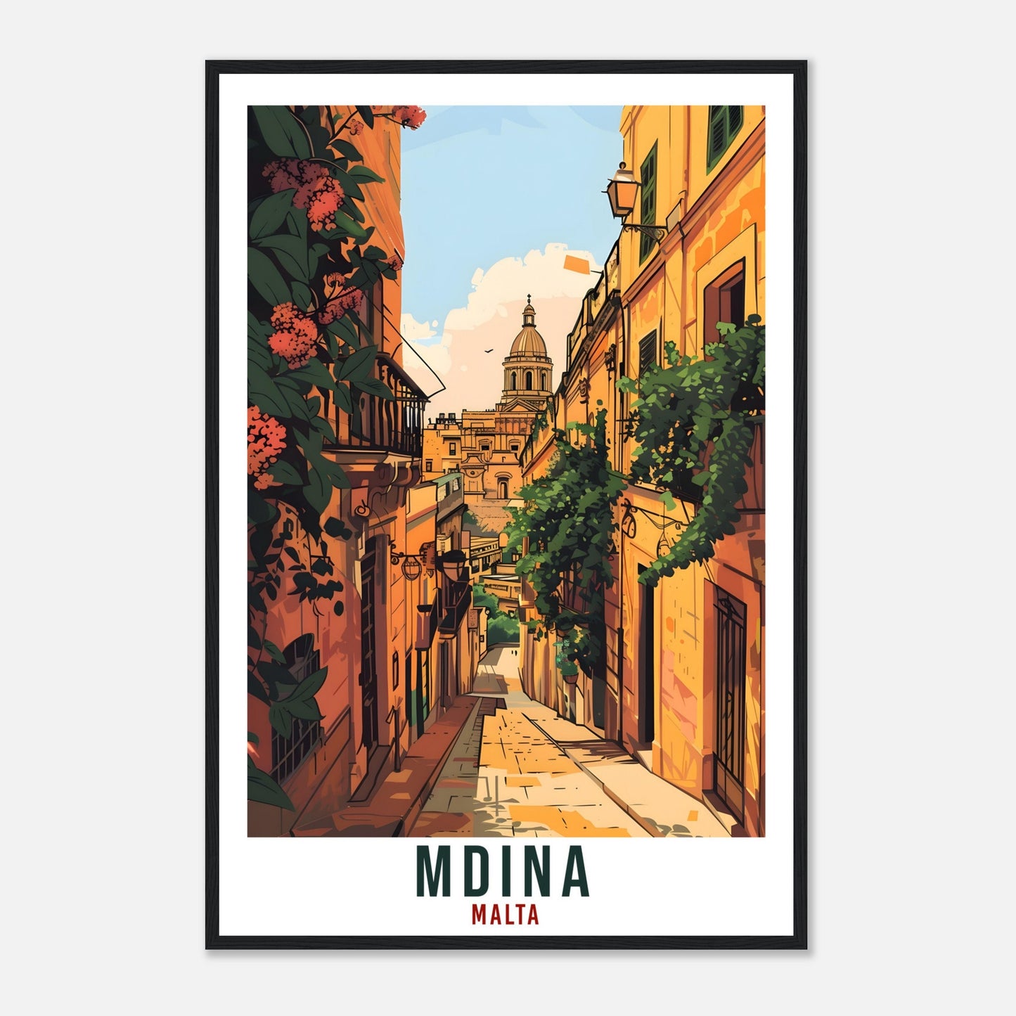 Mdina Travel Print Malta Wall Art Wall Hanging Home Living Décor Mdina Gift Art Lovers Gift Malta Artwork Gift Mdina Malta Travel Poster
