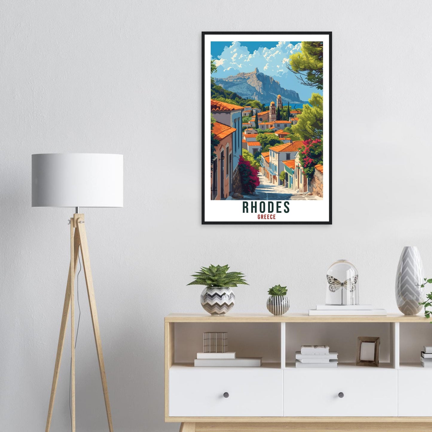 Rhodes Travel Print Greece Home Decoration Rhodes Greek Island Wall Art Gift Wall Hanging Art Lover Greece Artwork Rhodes Travel Poster