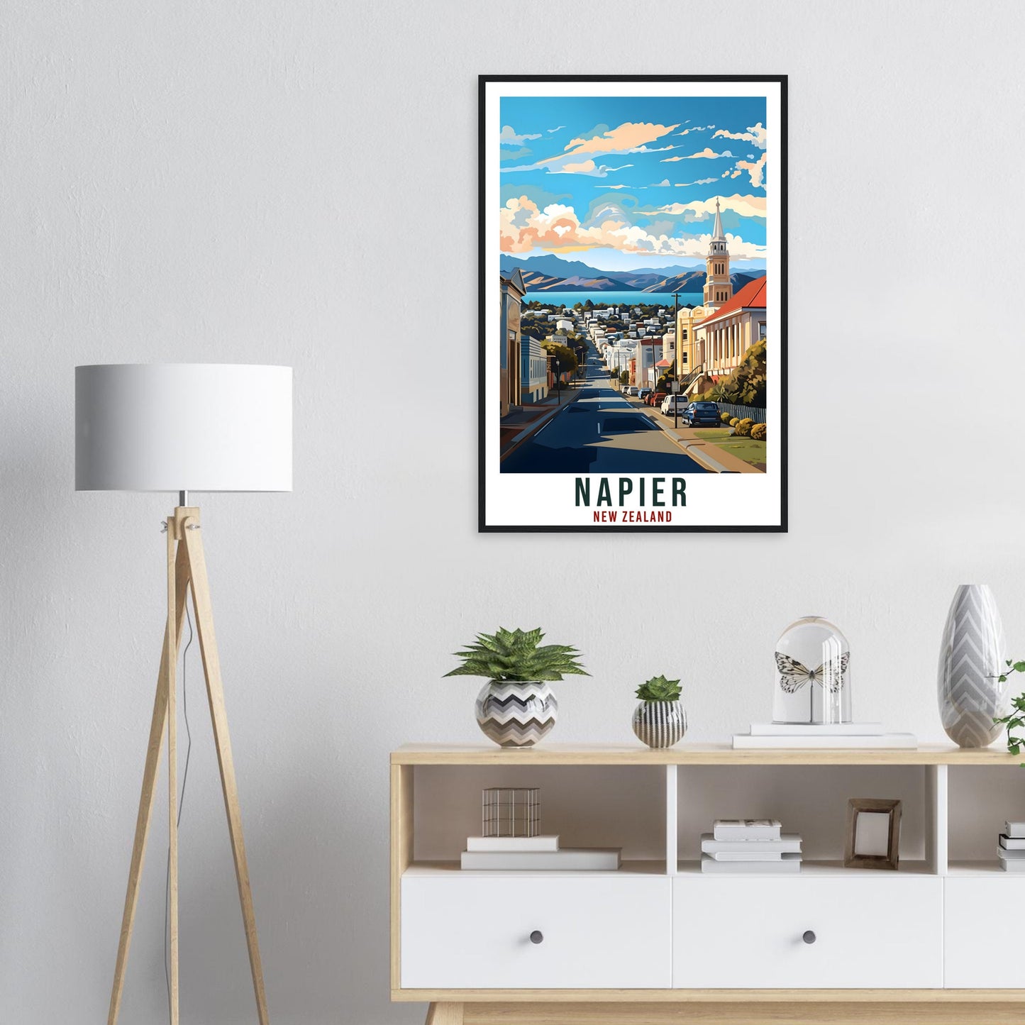 Napier Travel Print Wall Art Napier New Zealand Home Decor Artwork Napier Art Gifts Napier Travel Poster New Zealand Art Lovers Gift
