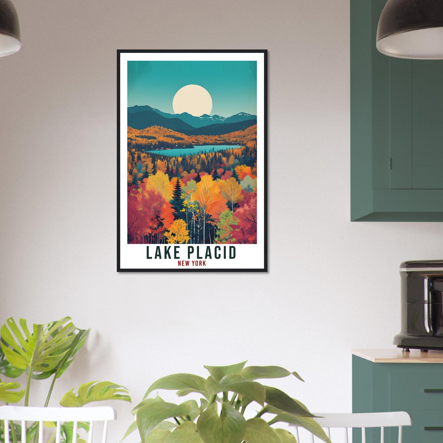 Lake Placid Travel Print New York Home Decoration USA City Wall Art Gift Wall Hanging Art Lover New York Artwork Lake Placid Travel Poster