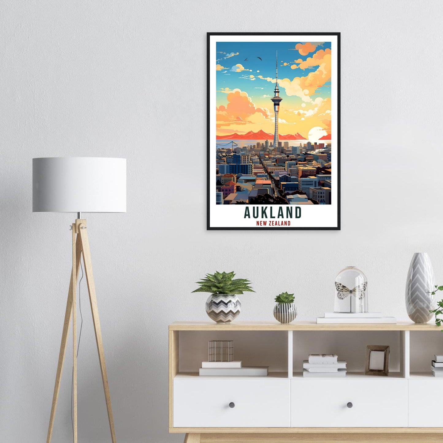 Aukland Travel Print Wall Art Aukland New Zealand City Landscape Artwork Aukland Art Gifts Aukland Travel Poster New Zealand Art Lovers Gift