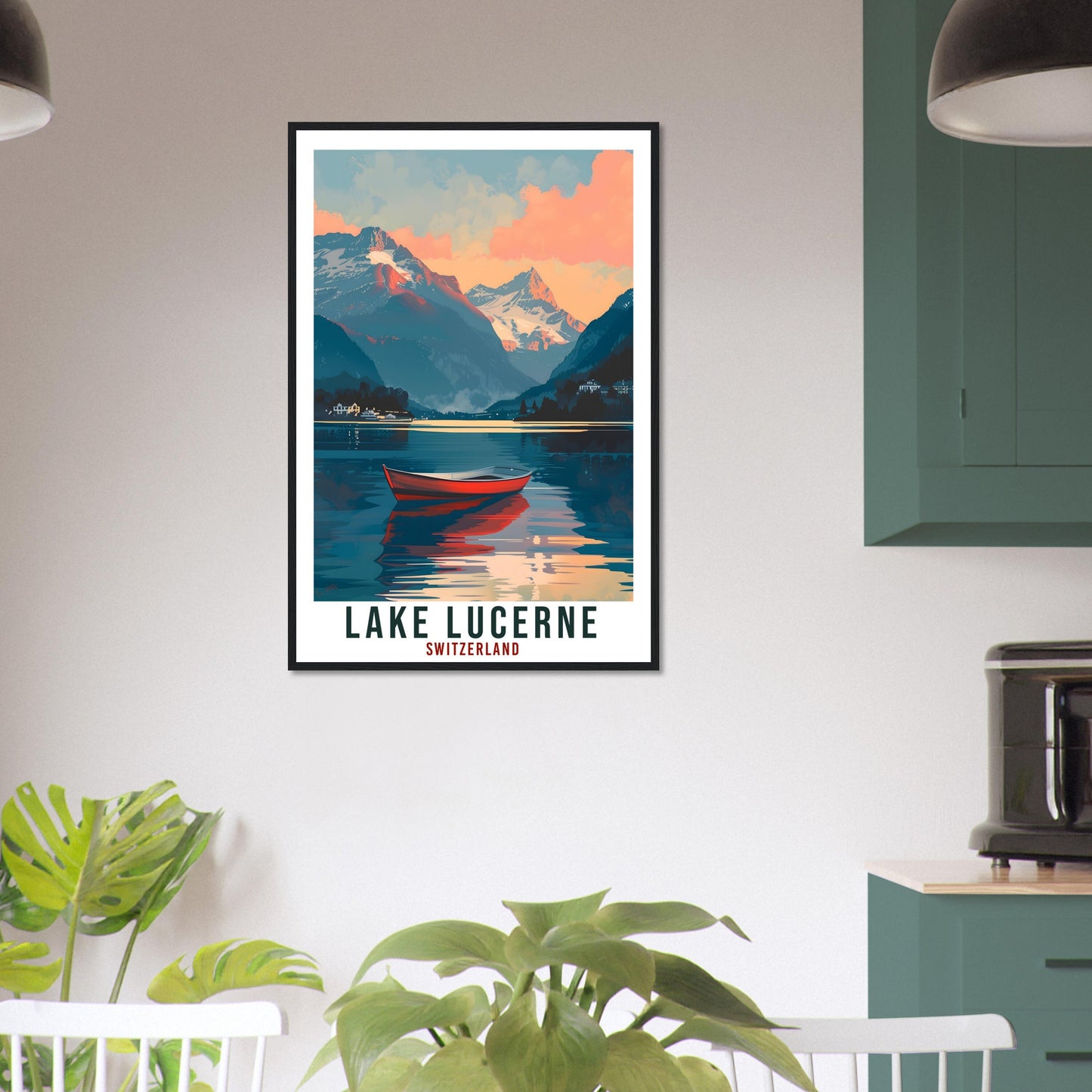 Lake Lucerne Travel Print Swiss Wall Art Wall Hanging Home Living Décor Lucerne Gift Art Lovers Switzerland Artwork Gift Swiss Travel Poster