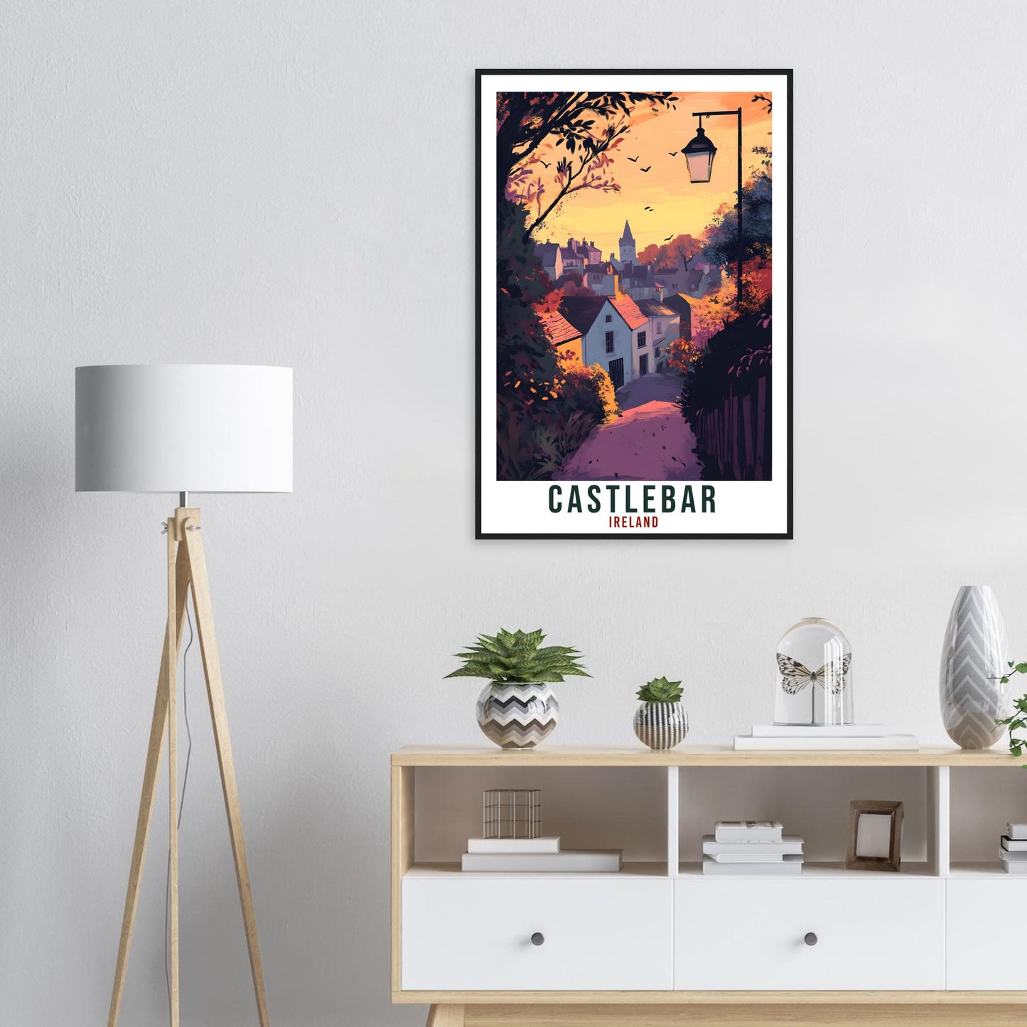 Castlebar Travel Print Ireland Home Decor Castlebar Wall Art Wall Hanging Art Lover Irish Artwork Travel Poster Castlebar Ireland Travel Art