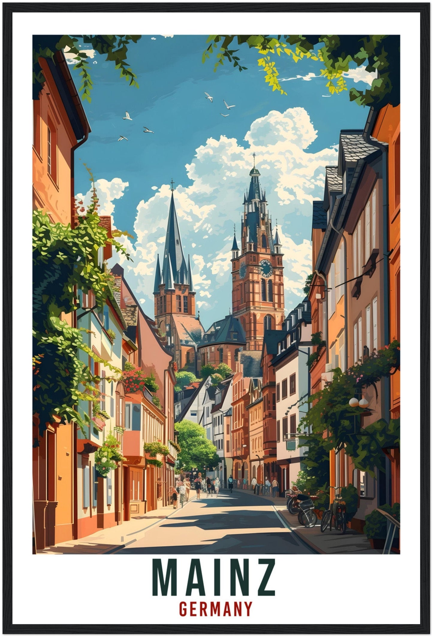Mainz Travel Print Germany Home Decoration Mainz German City Wall Art Gift Wall Hanging Art Lover Germany Artwork Mainz Travel Poster
