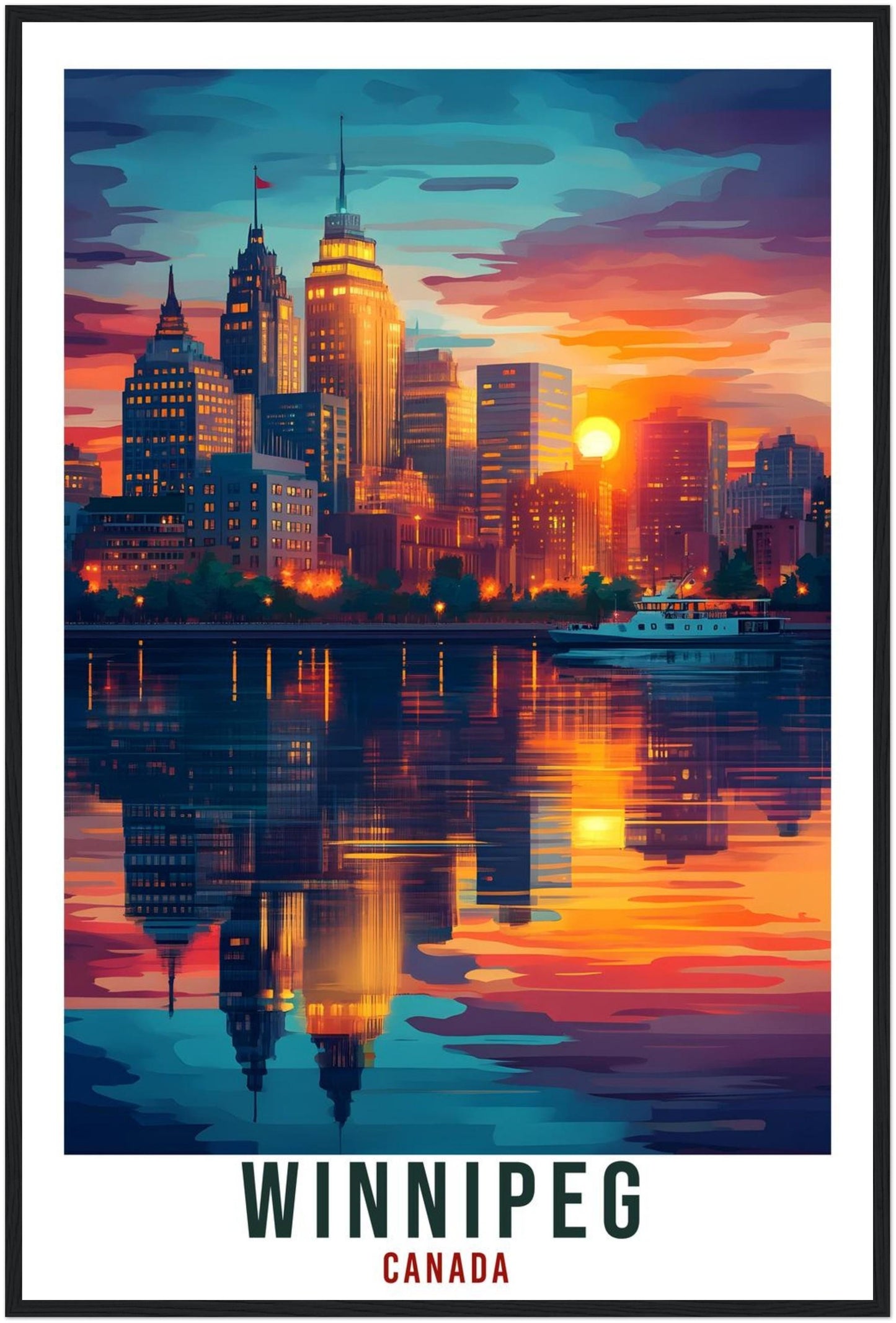 Winnipeg Travel Print Canada Home Decor Winnipeg Wall Art Gift Wall Hanging Art Lover Winnipeg Canadian Artwork Travel Poster Manitoba Art