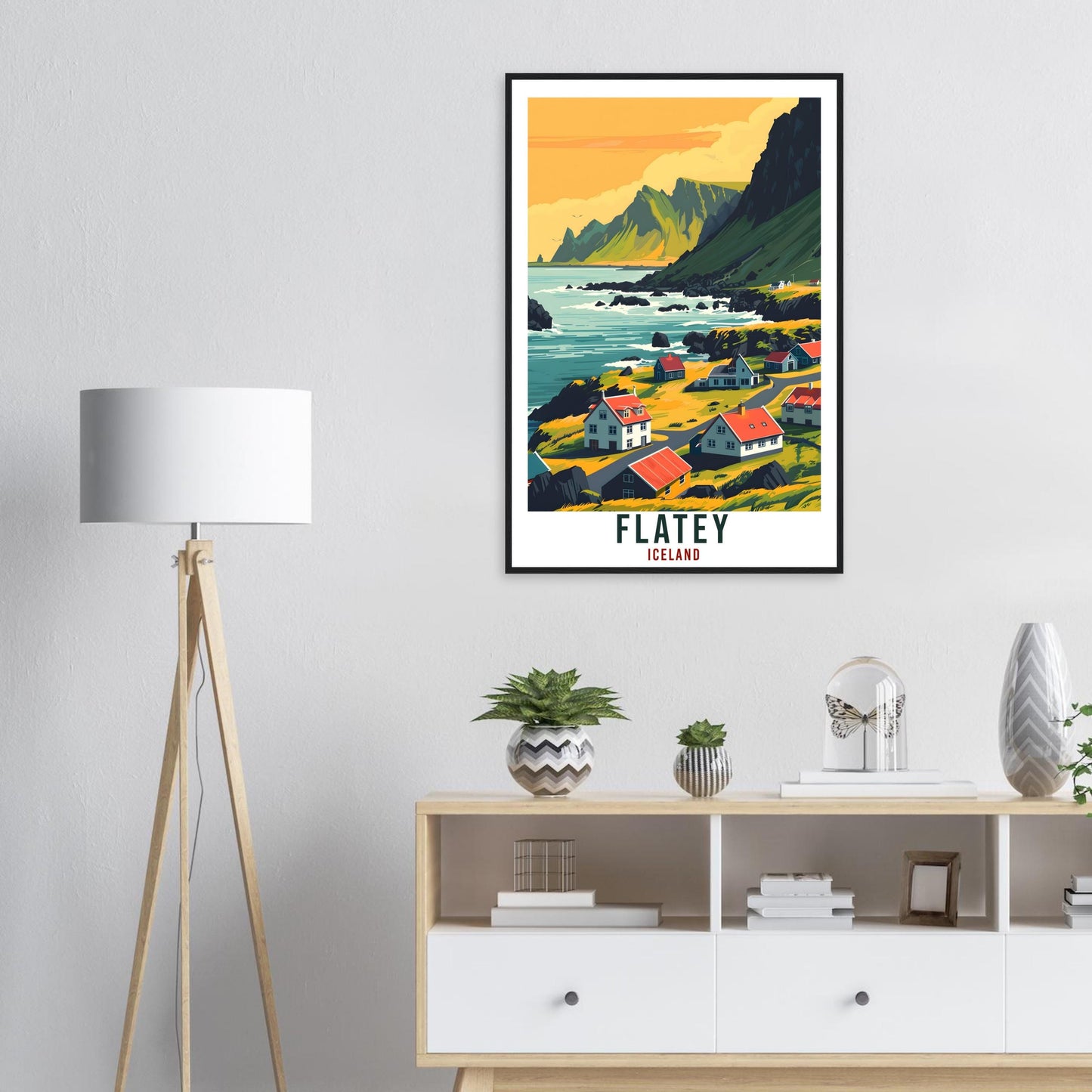 Flatey Iceland Travel Print Wall Art Wall Hanging Home Décor Iceland Flatey Gift Travel Art Iceland Artwork City Landscape Travel Poster