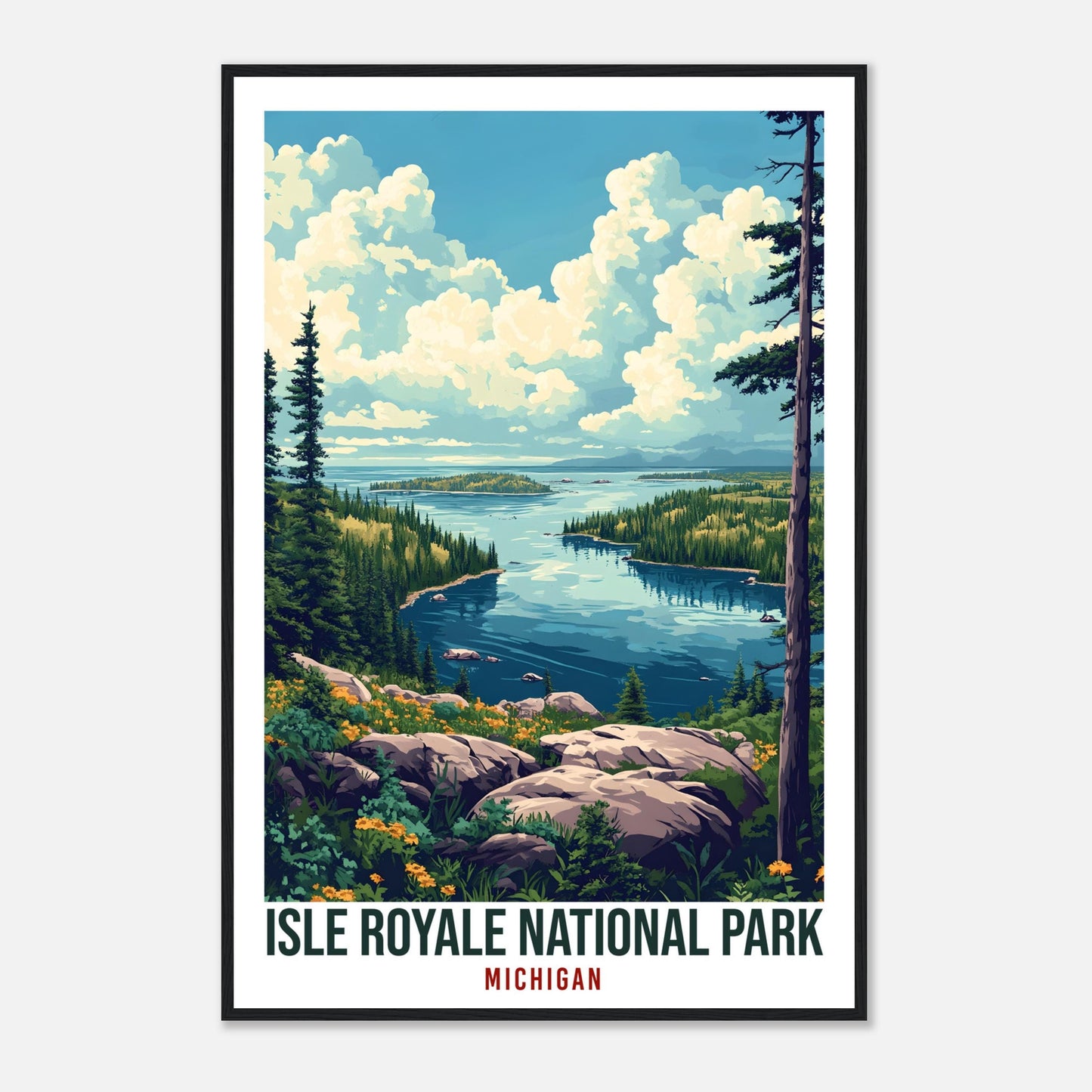 Isle Royale National Park Michigan USA Travel Print Wall Art Wall Hanging Home Décor Isle Royale Gift Travel Art USA Artwork Travel Poster