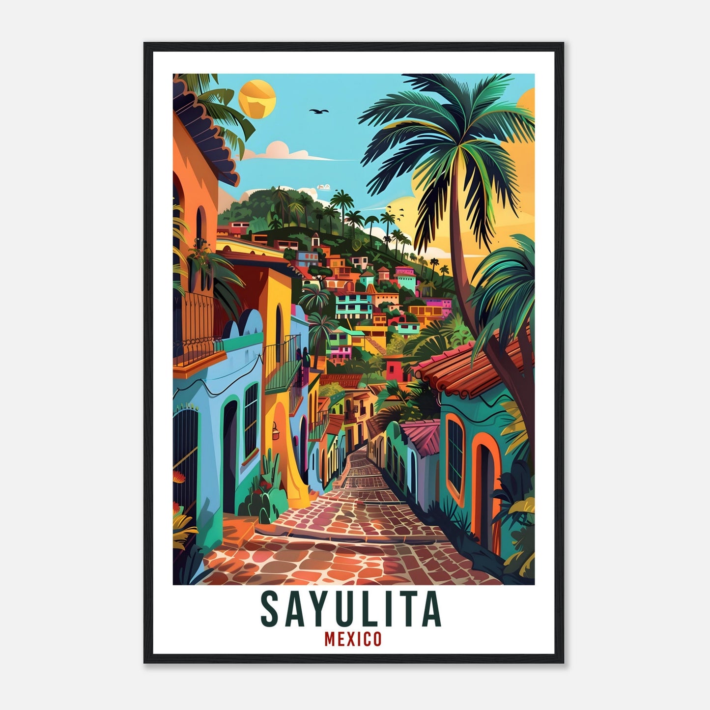 Sayulita Mexico Travel Print Mexico Wall Art Wall Hanging Home Décor Sayulita Gift Mexico Landmark Artwork Travel Art Mexican Travel Poster