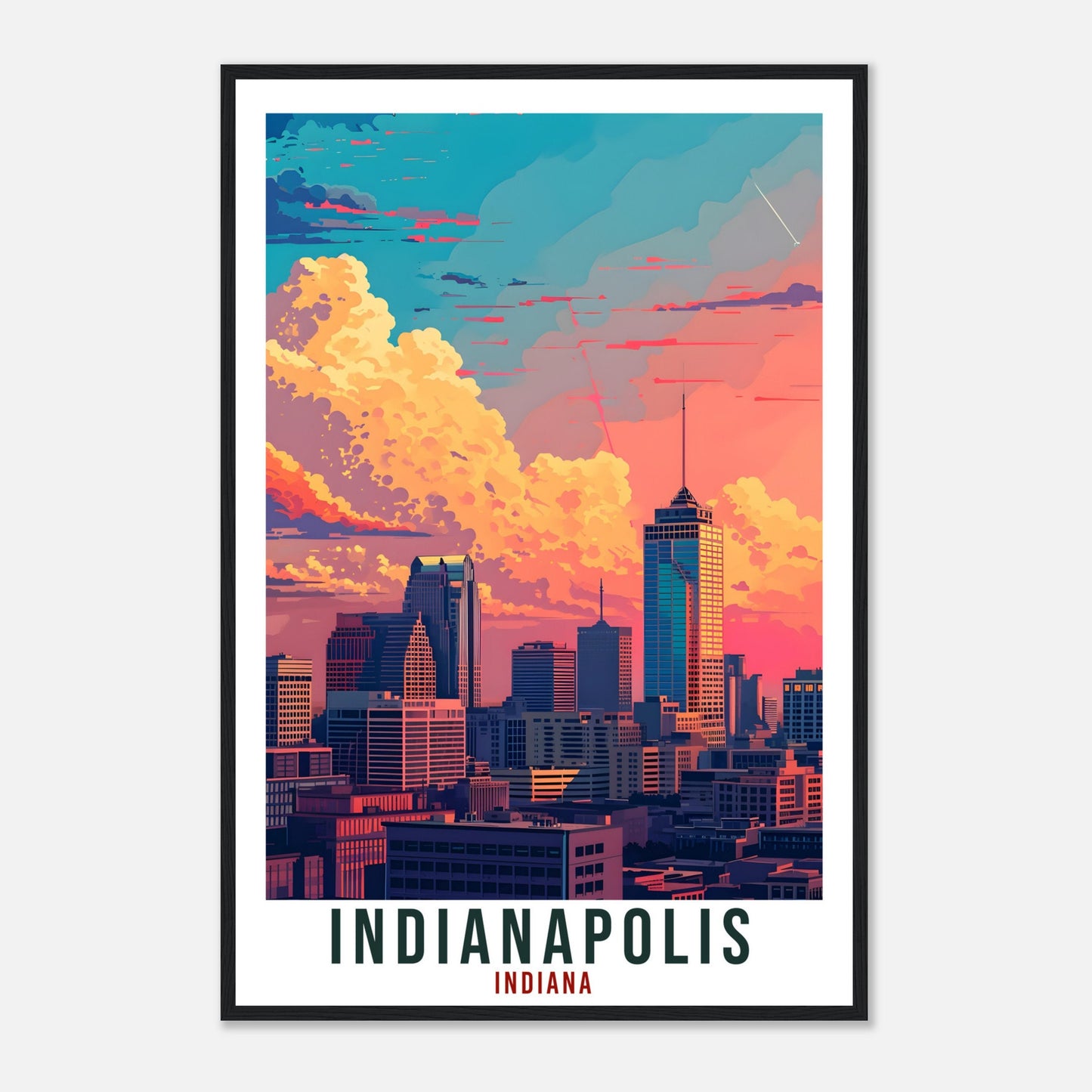 Indianapolis Travel Print Indiana Home Decoration USA City Wall Art Gift Wall Hanging Art Lover Indiana Artwork Indianapolis Travel Poster
