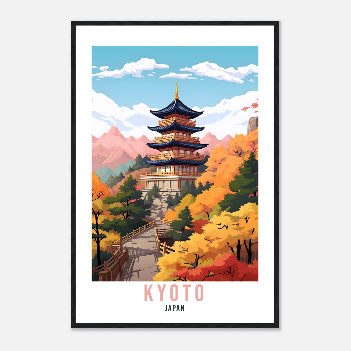 Kyoto Travel Poster Kyoto Wall Hanging Japan Artwork Travel Print Wall Art Kyoto Japan Asia Home Decor Kyoto Gift Travel Art Japan Gift Art